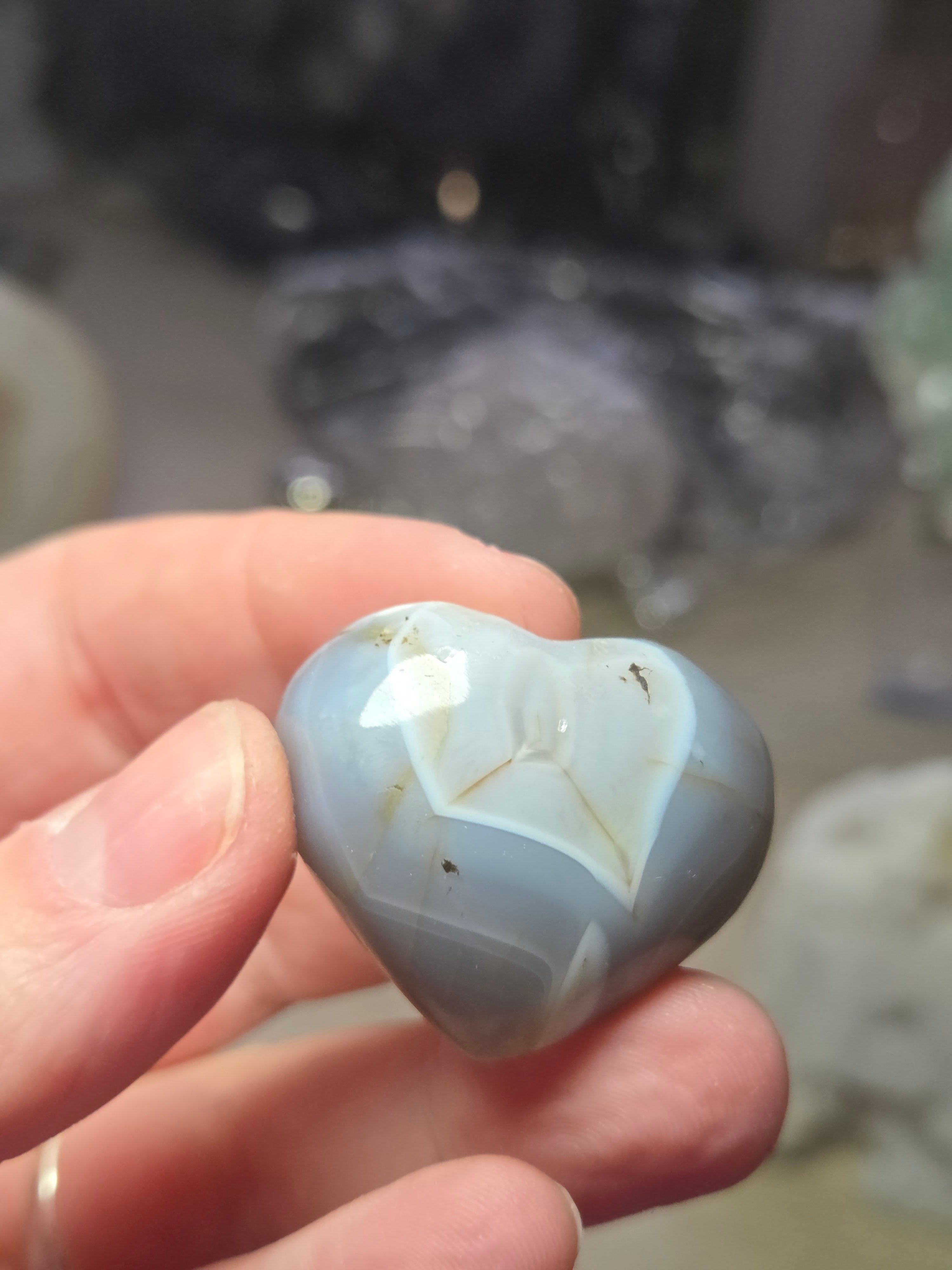 Orca Agate crystal heart