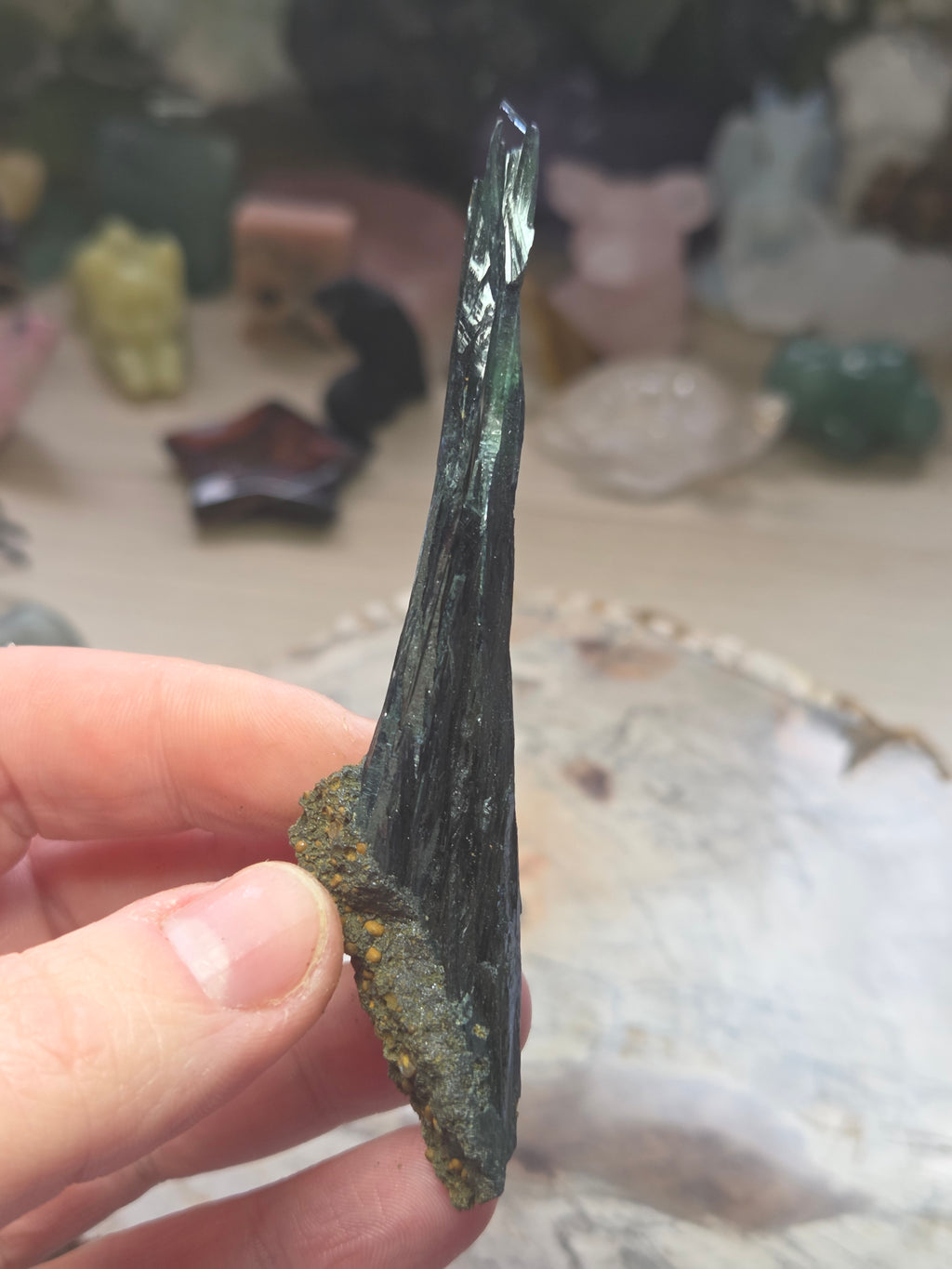 Genuine Vivianite specimen in box