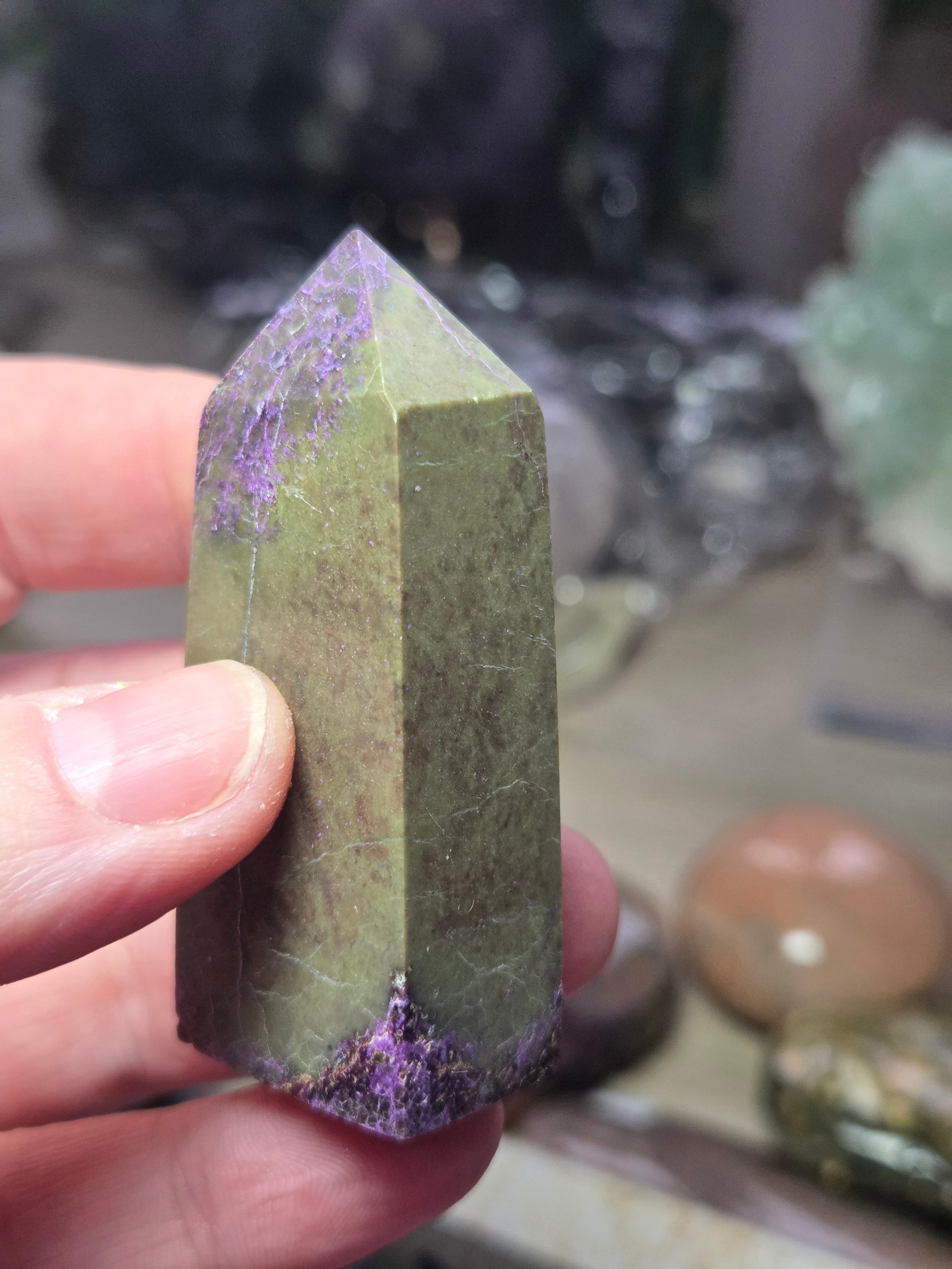 Stichtite crystal tower