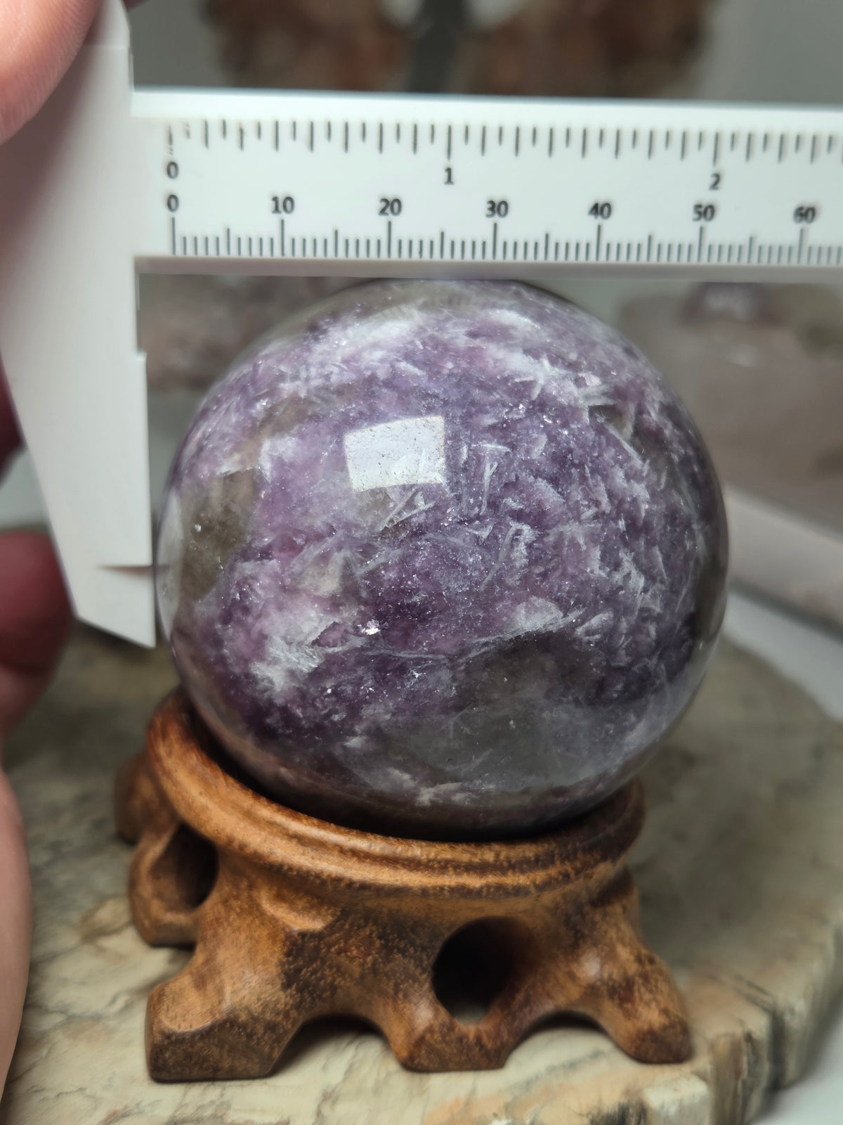 Beautiful  unicorn  stone crystal  sphere 5.5cm