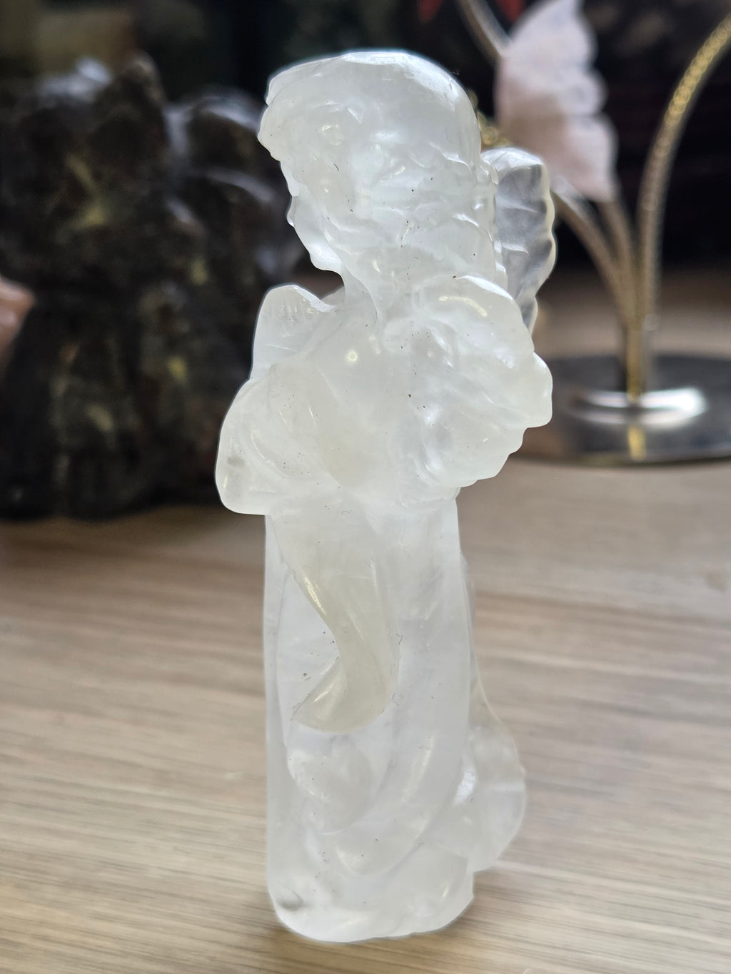 Clear quartz crystal Angel  10cm