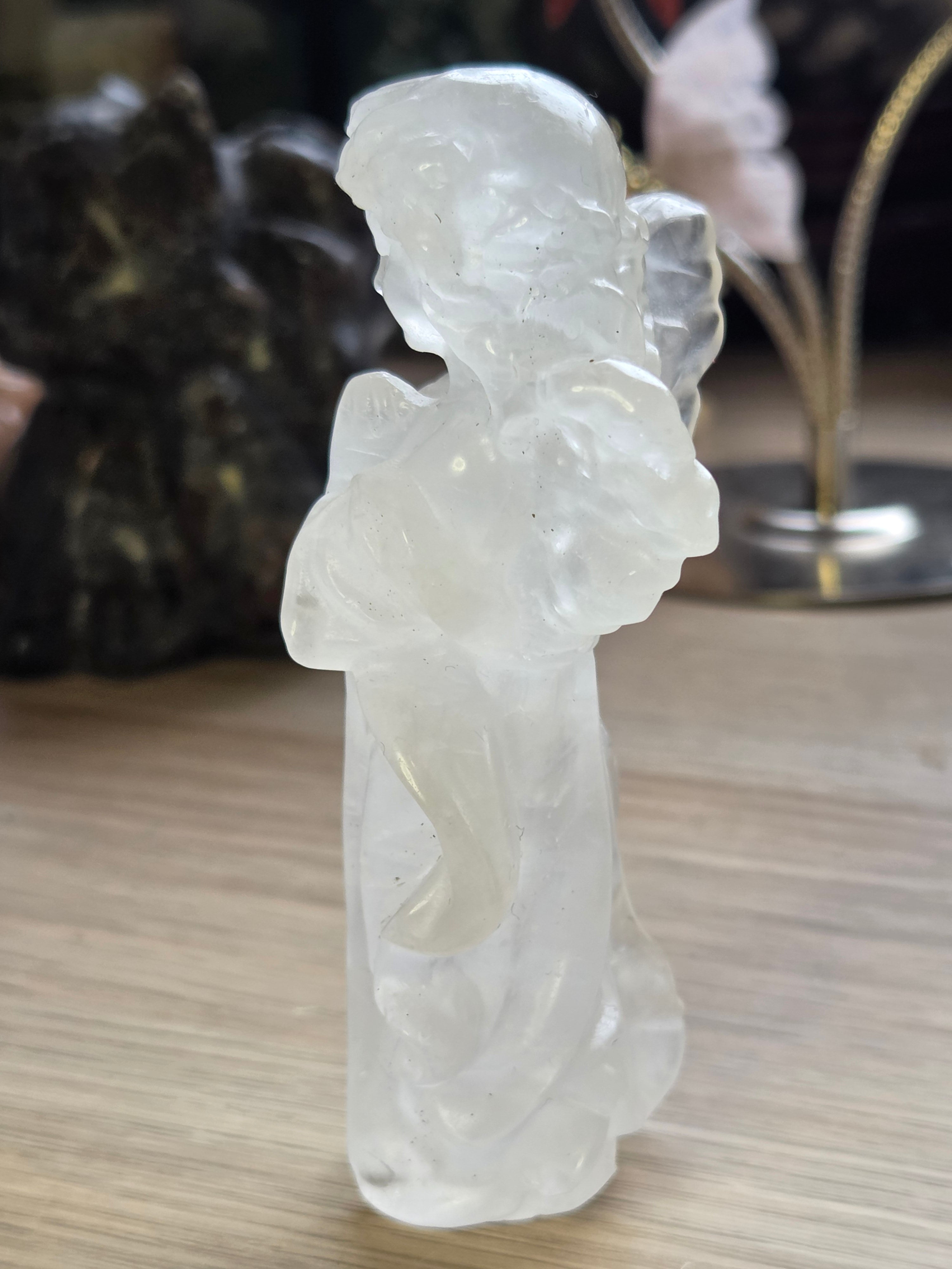 Clear quartz crystal Angel  10cm