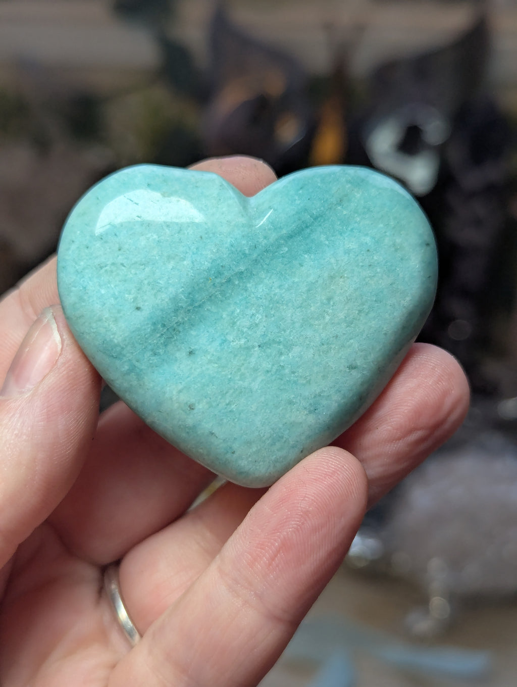 Amazonite crystal heart