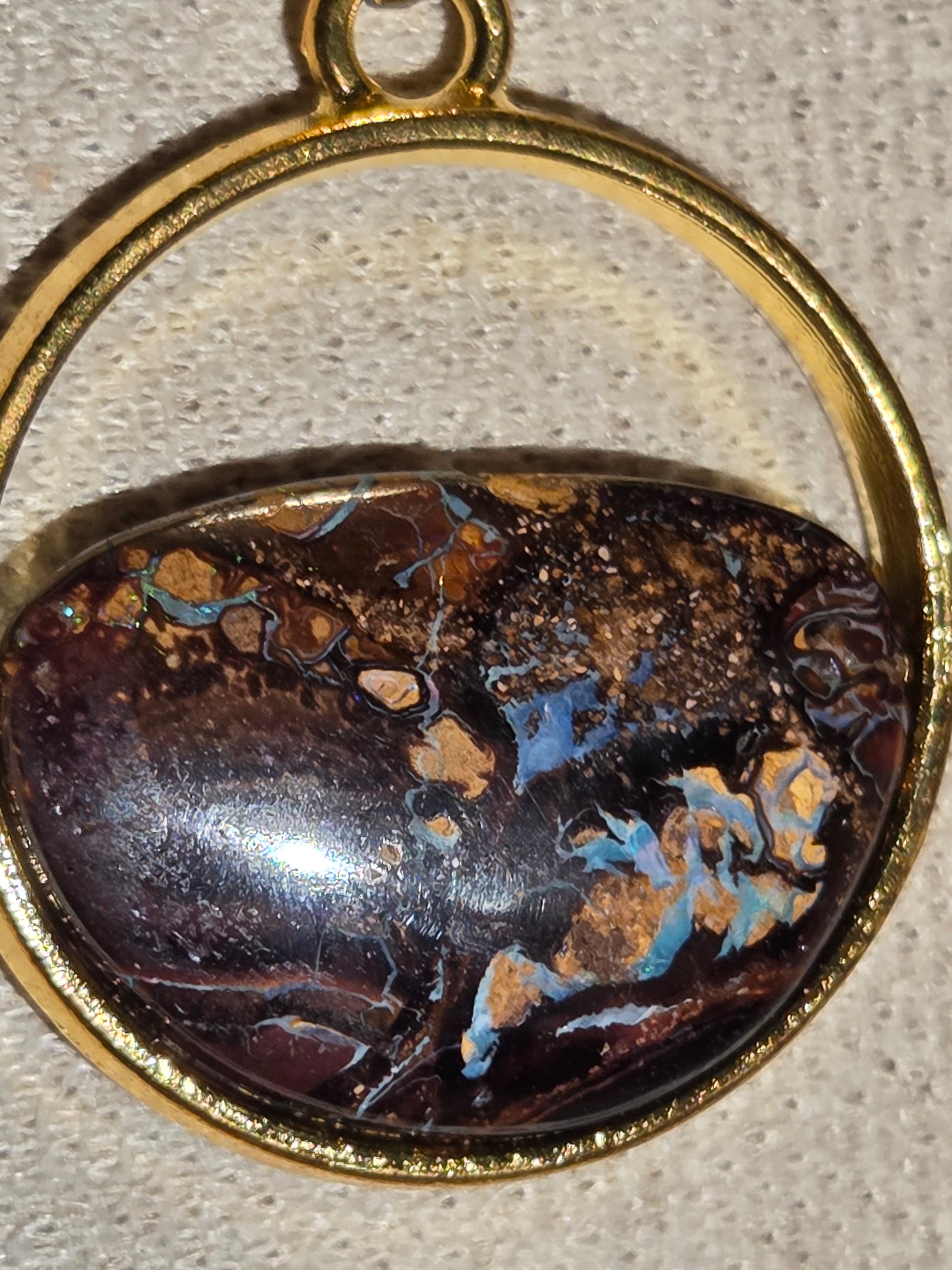 Beautiful bolder opal crystal necklace