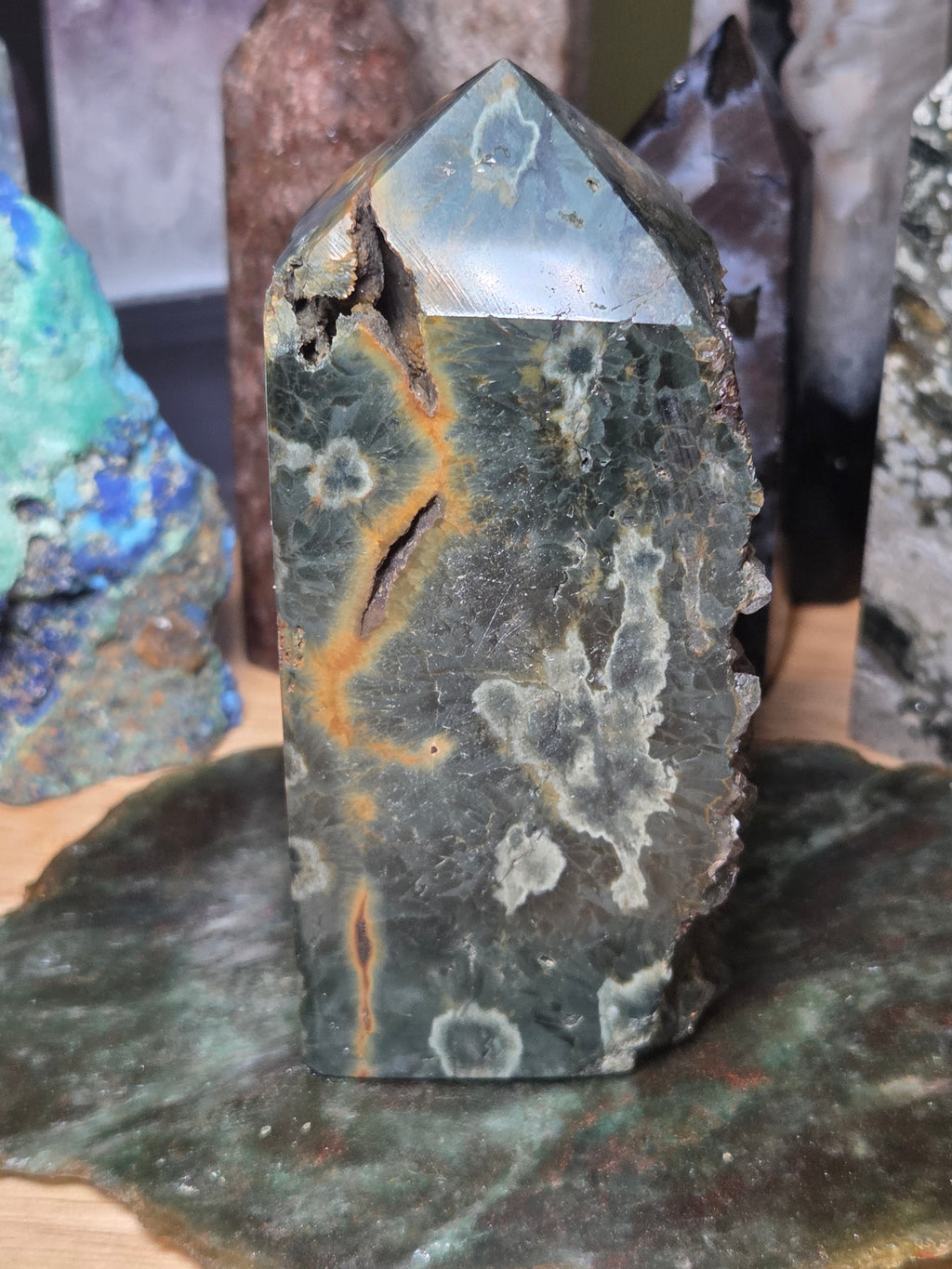 Raw Ocean Jasper crystal tower