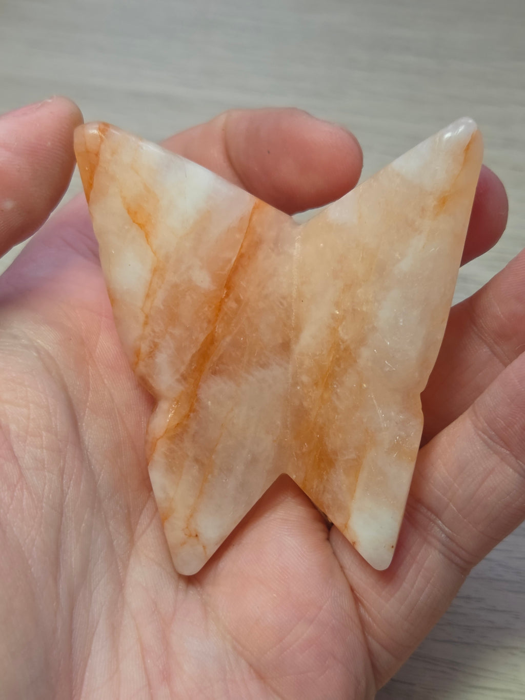 Orange Fire Quartz crystal butterfly