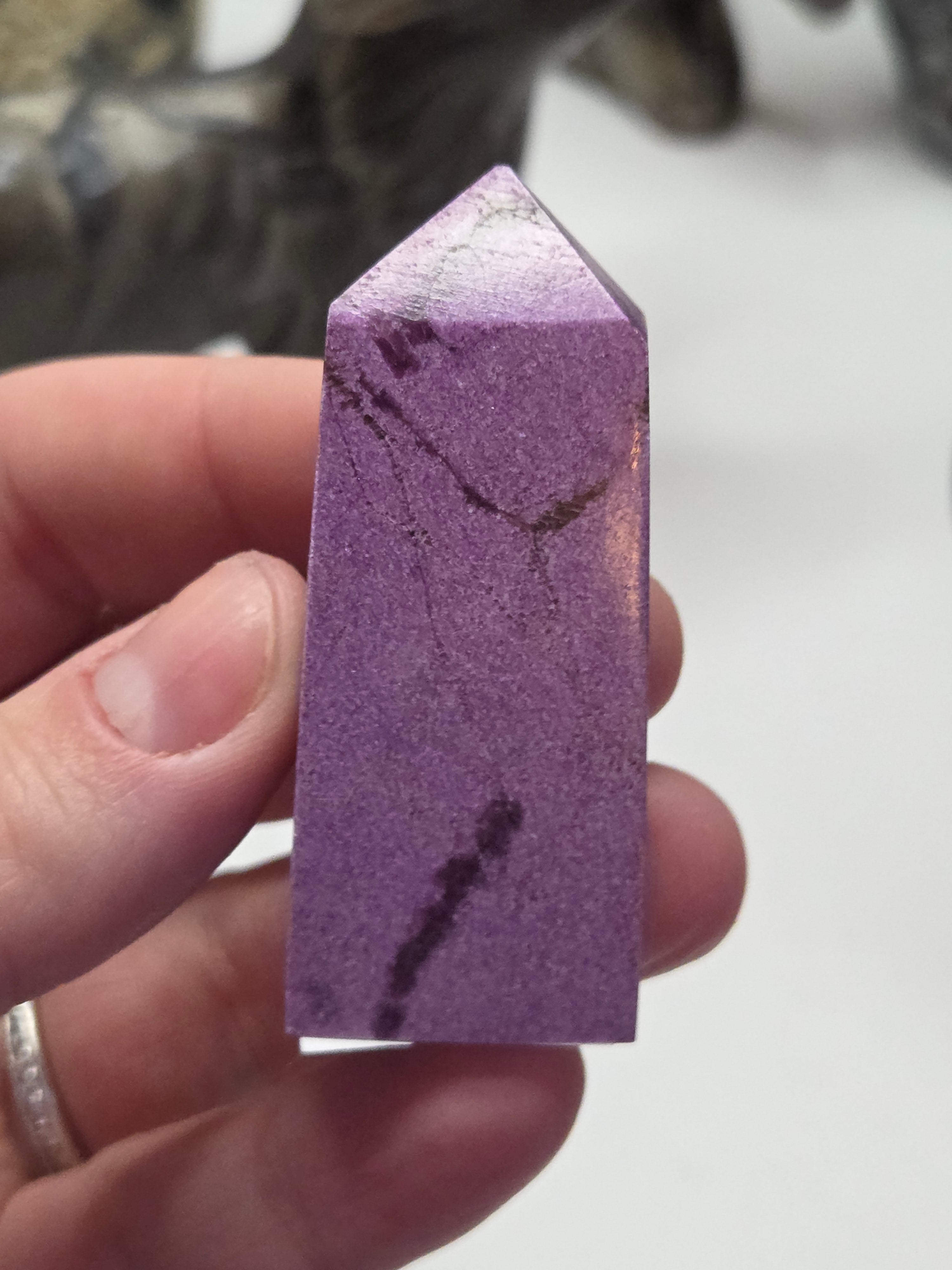 Stichtite crystal tower