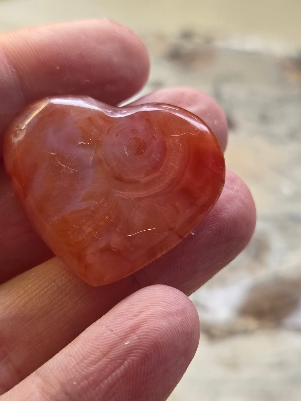 Carnelian crystal heart carving