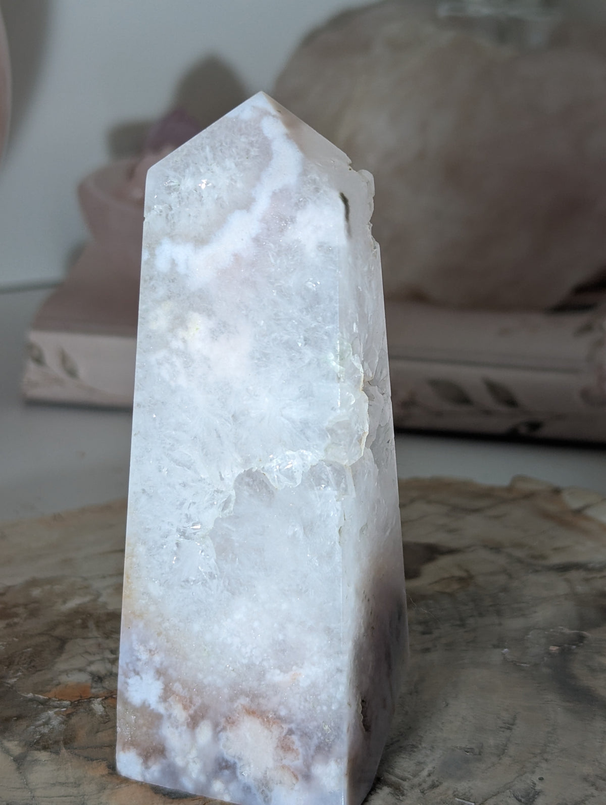 Pink Amethyst crystal tower