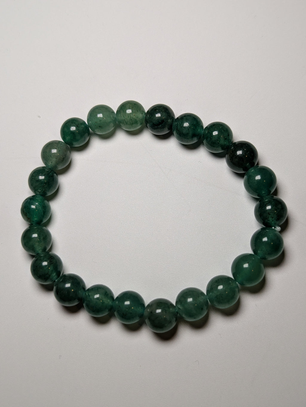 Green strawberry quartz crystal bracelet