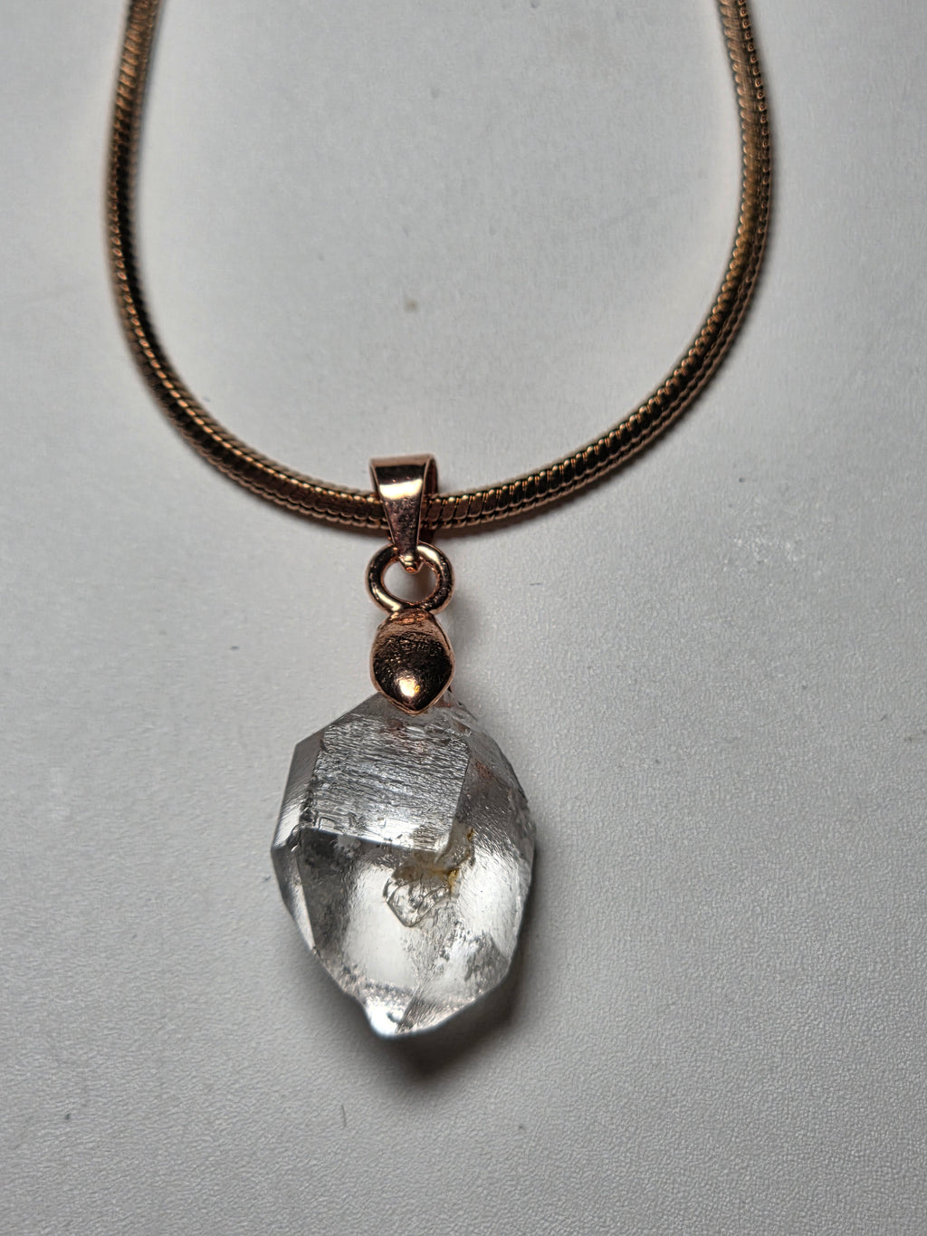 Grade AAA clear quartz crystal handmade necklace wire wrap