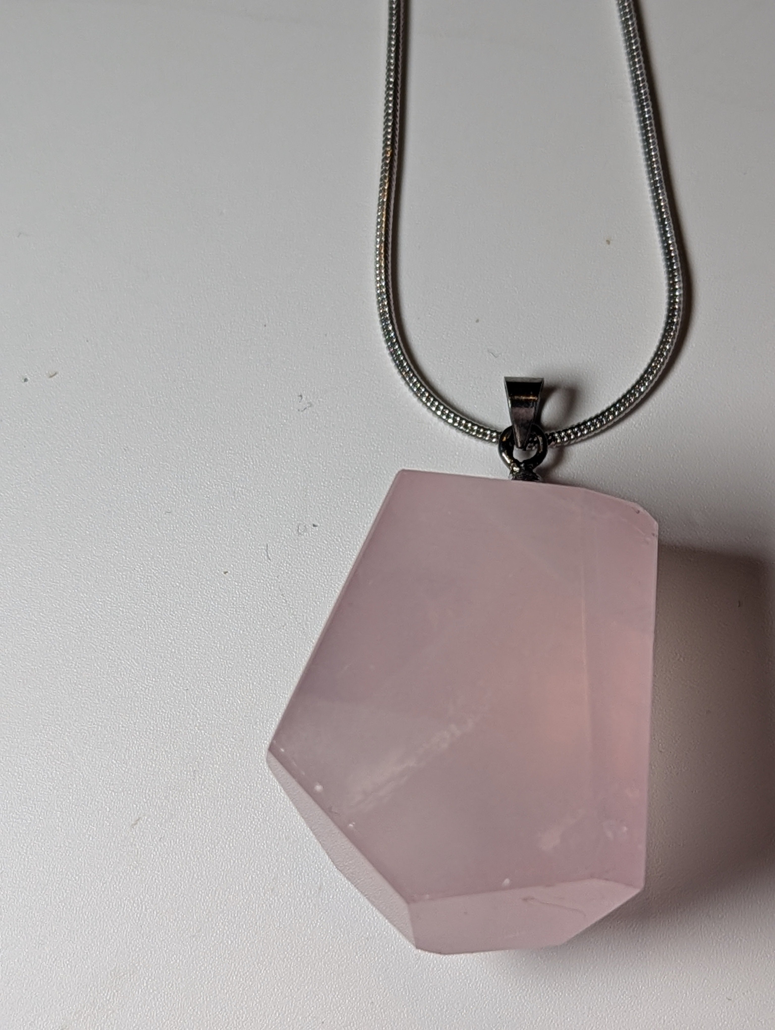 Rose quartz crystal handmade necklace