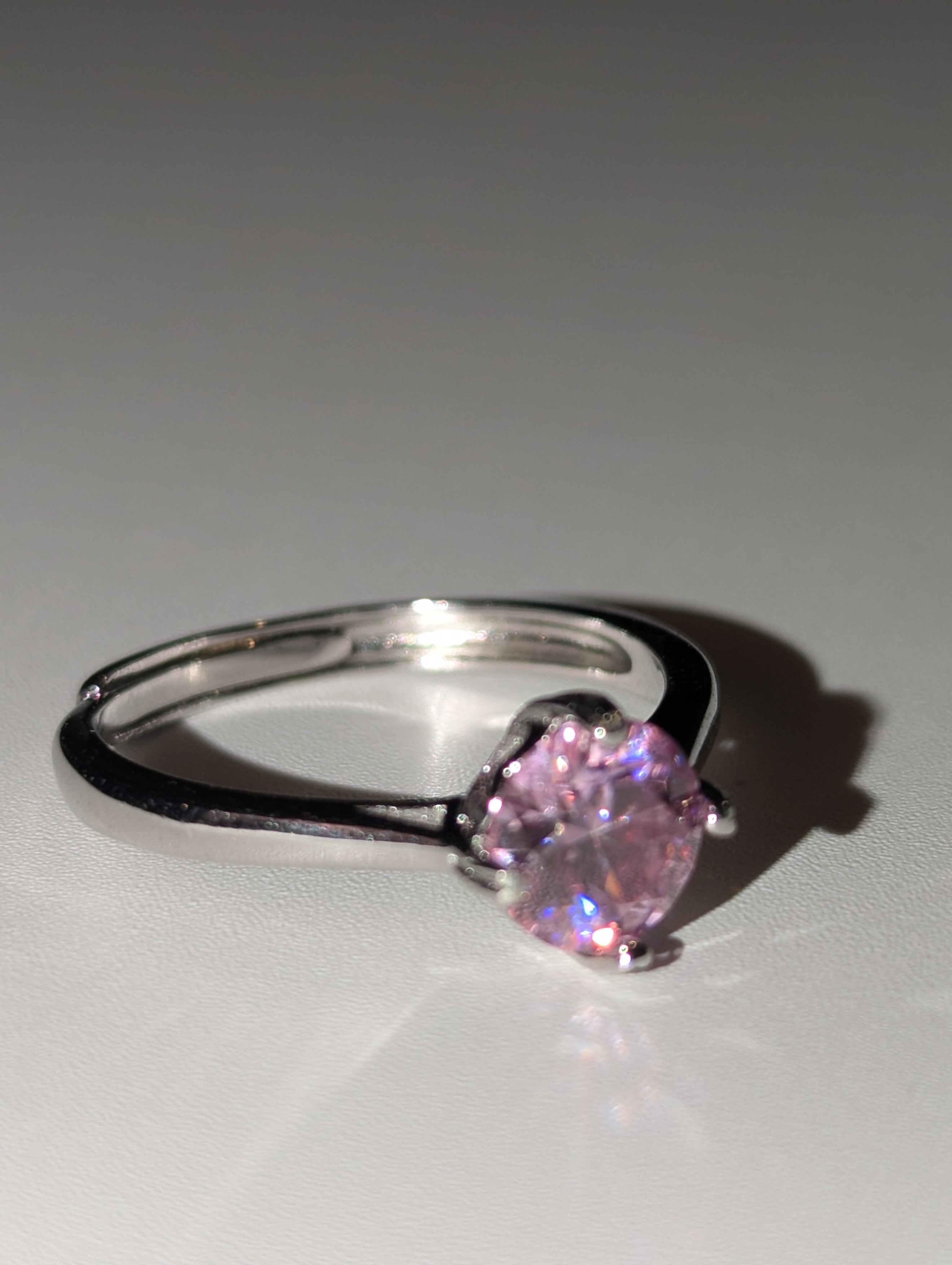 Pink Moissanite diamond Adjustable ring S295