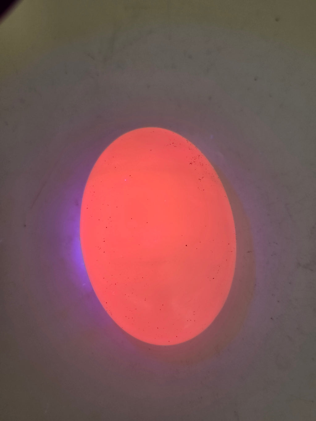 Pink Mango calcite crystal palm stone great UV