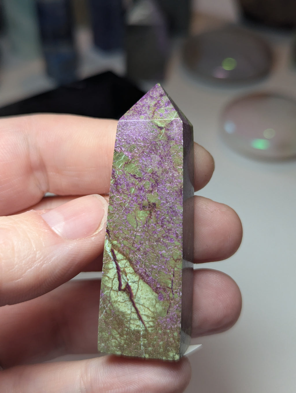Stichtite crystal tower