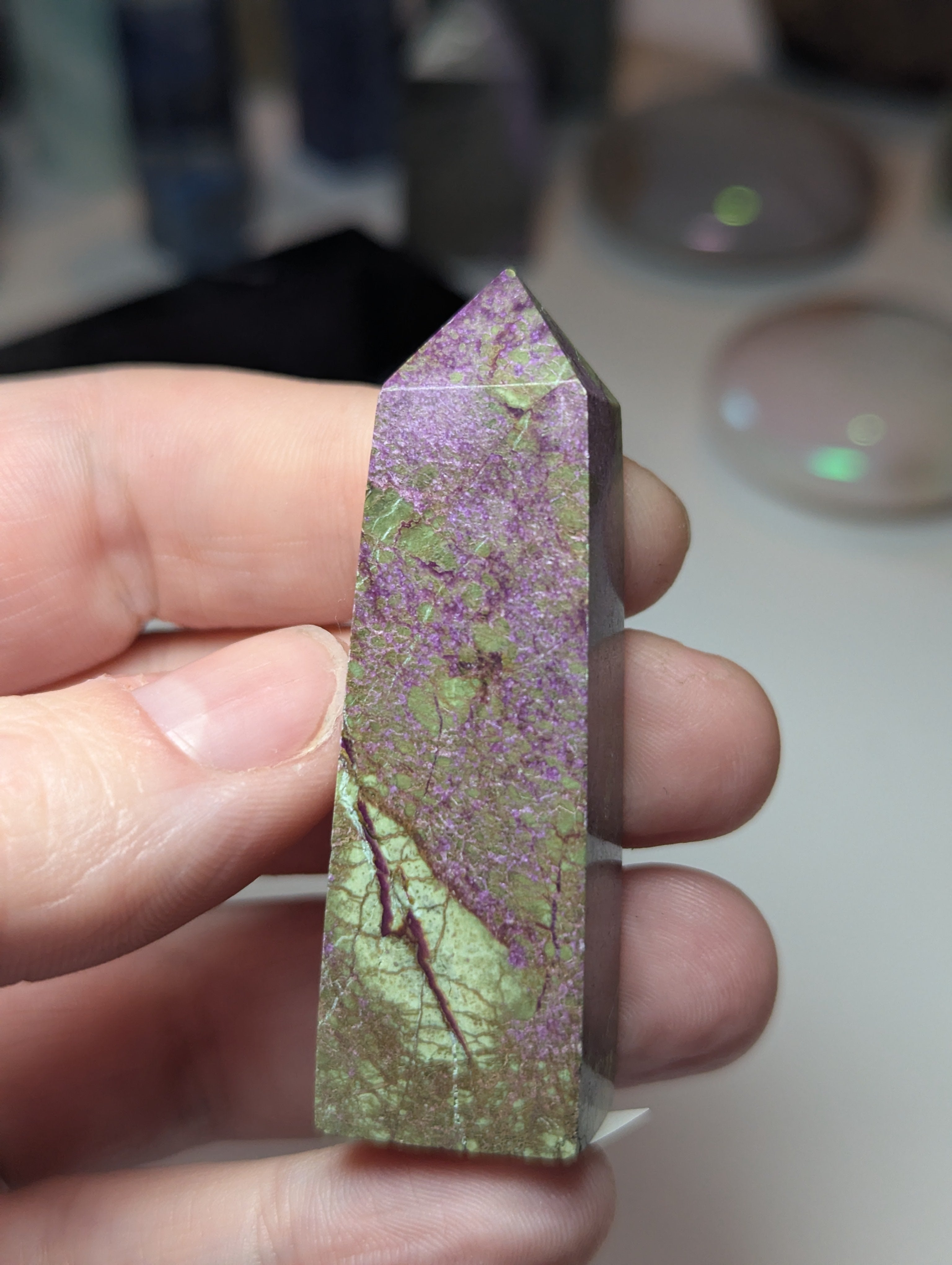 Stichtite crystal tower