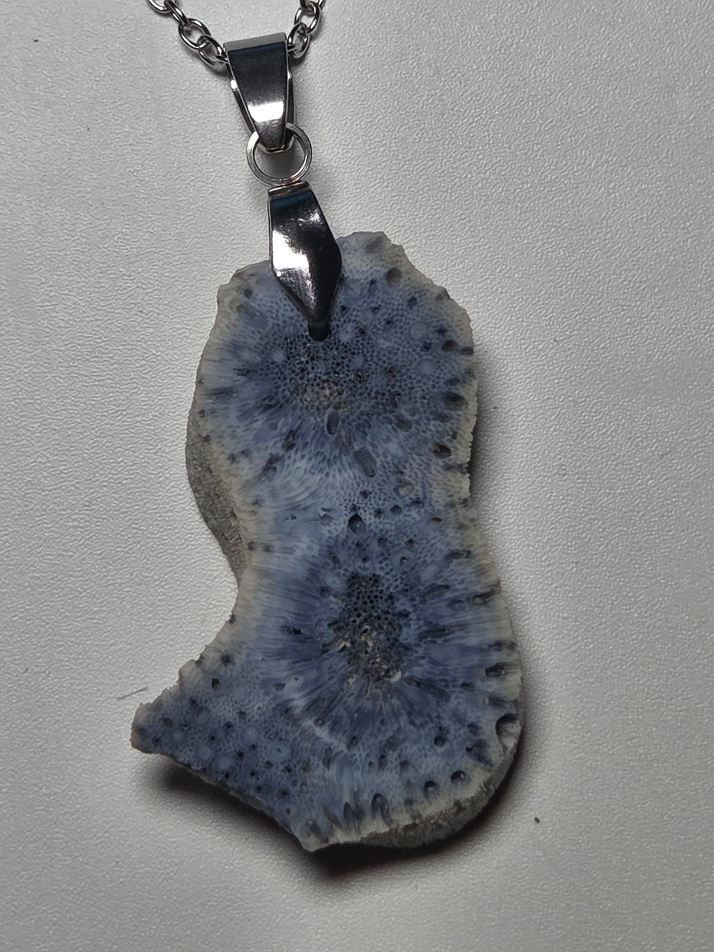 Blue coral necklace from the Dominican Republic