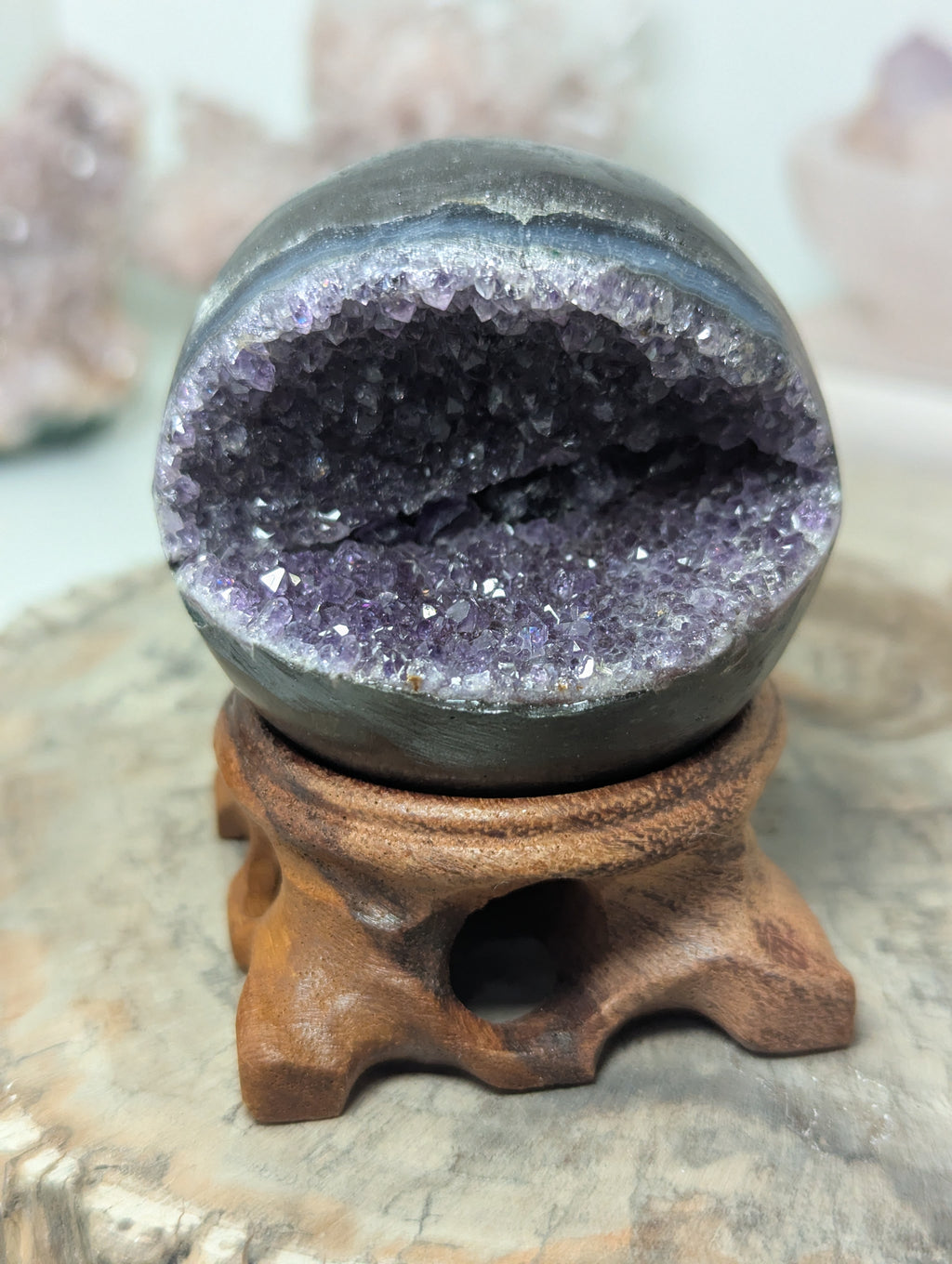 Amethyst crystal pack man sphere