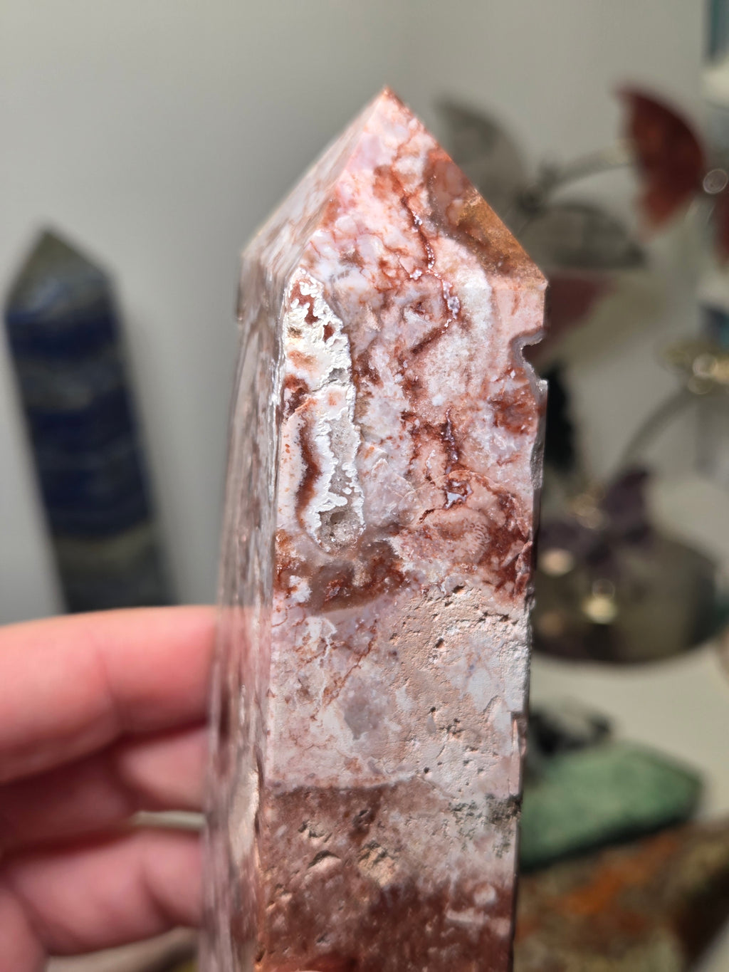 Beautiful Indonesian crazy agate crystal tower