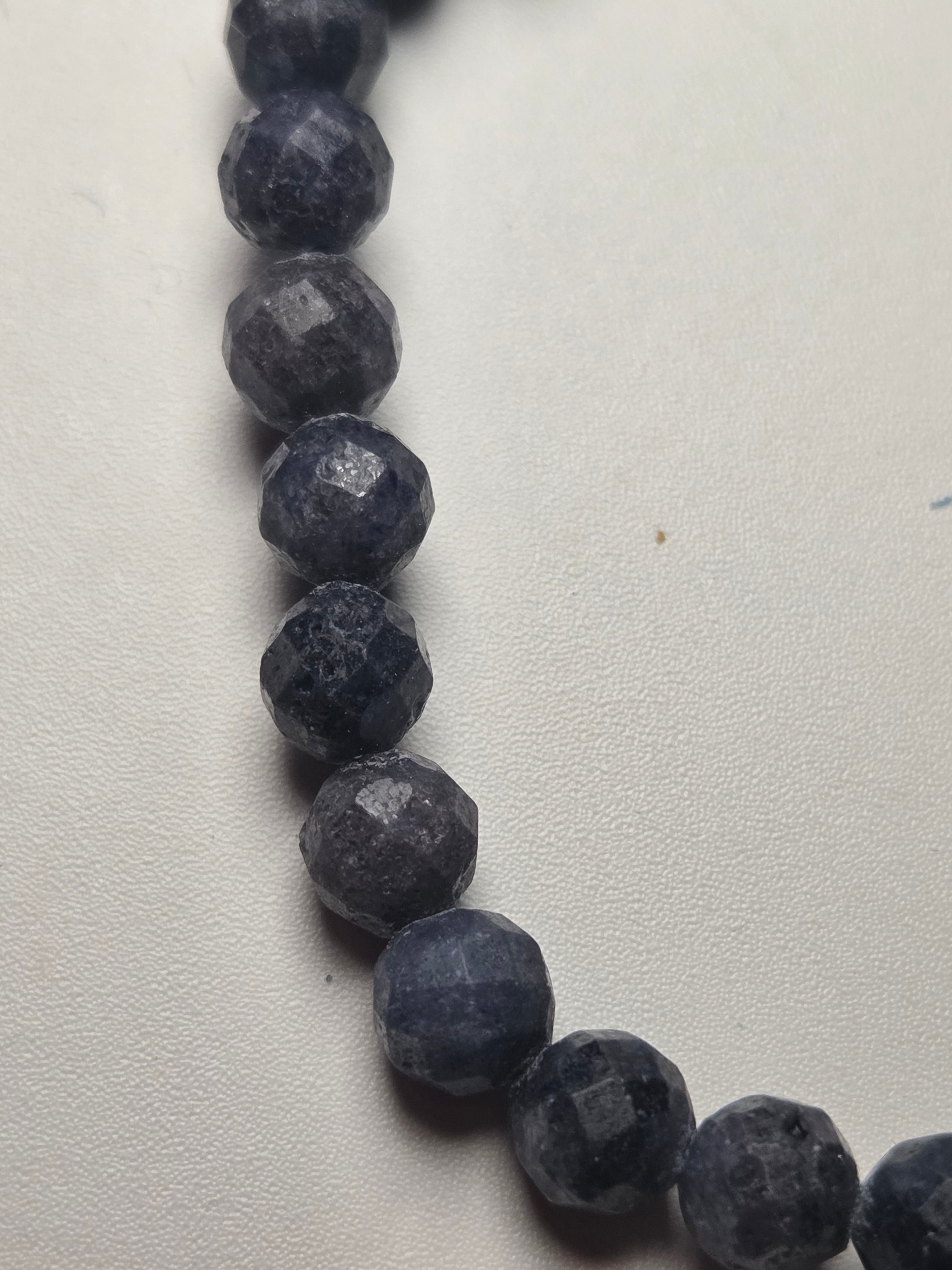 Genuine Sapphire round faceted bracelet