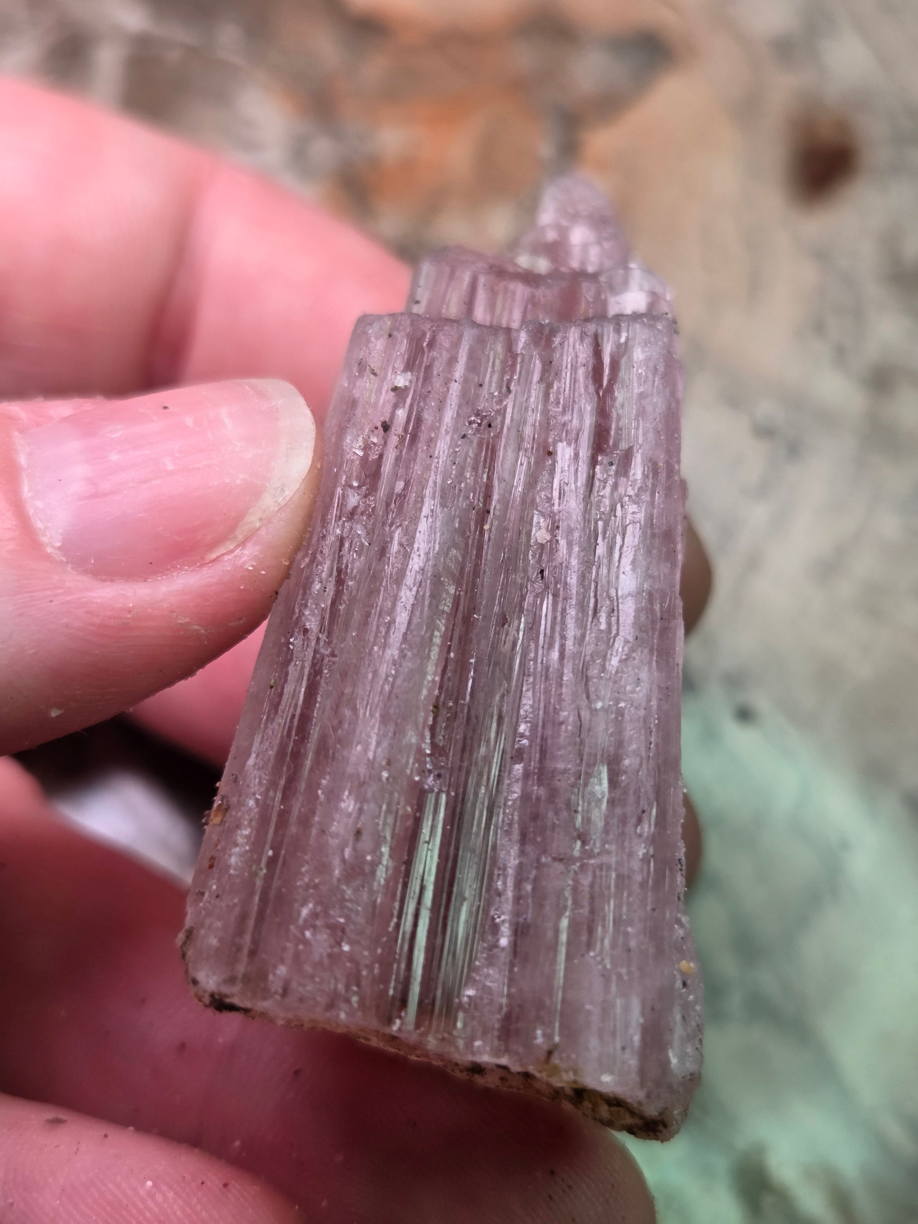 Raw pink Tourmaline specimen
