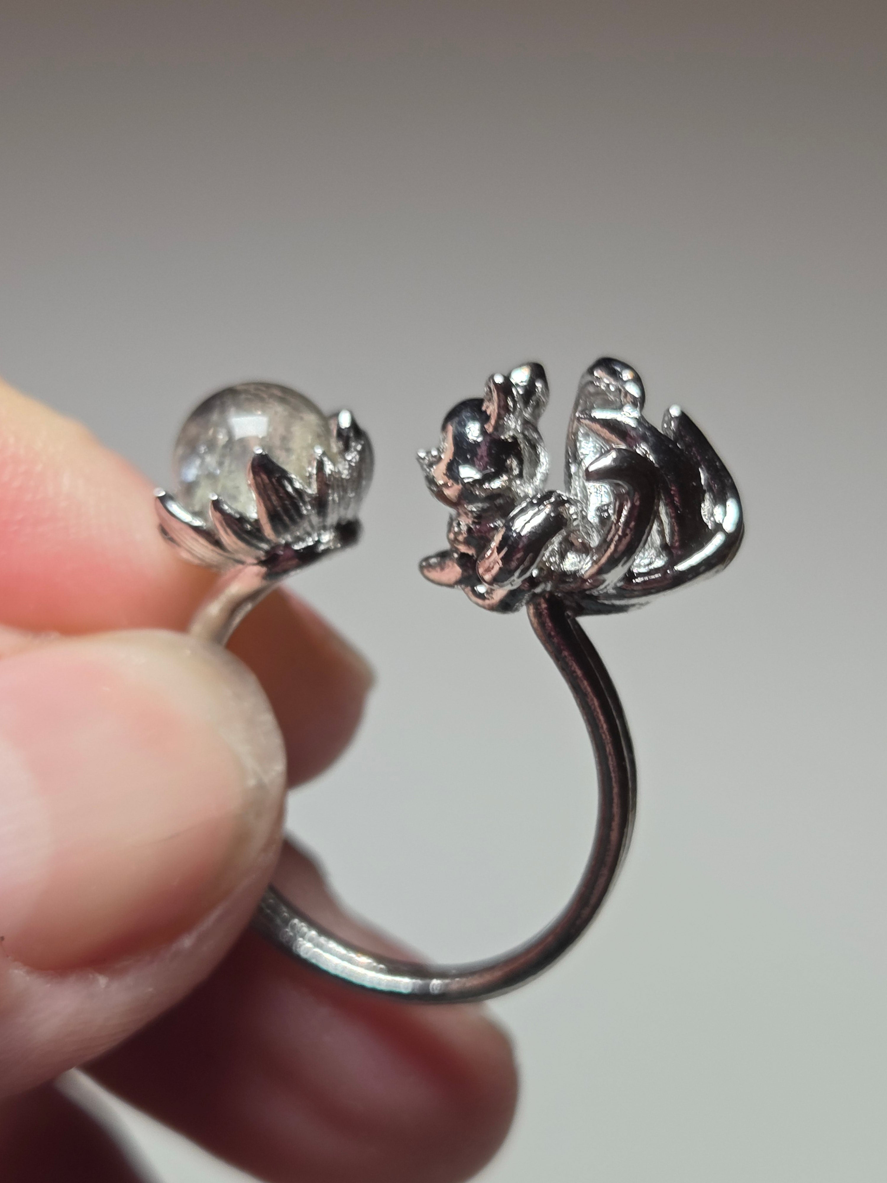 Garden quartz crystal Adjustable ring