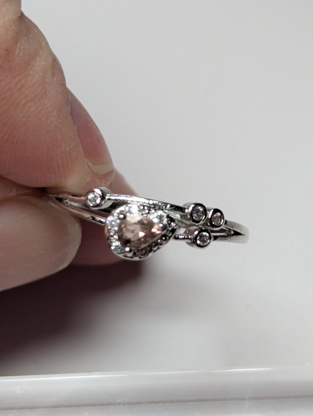 Pink Amethyst crystal Adjustable 295 ring