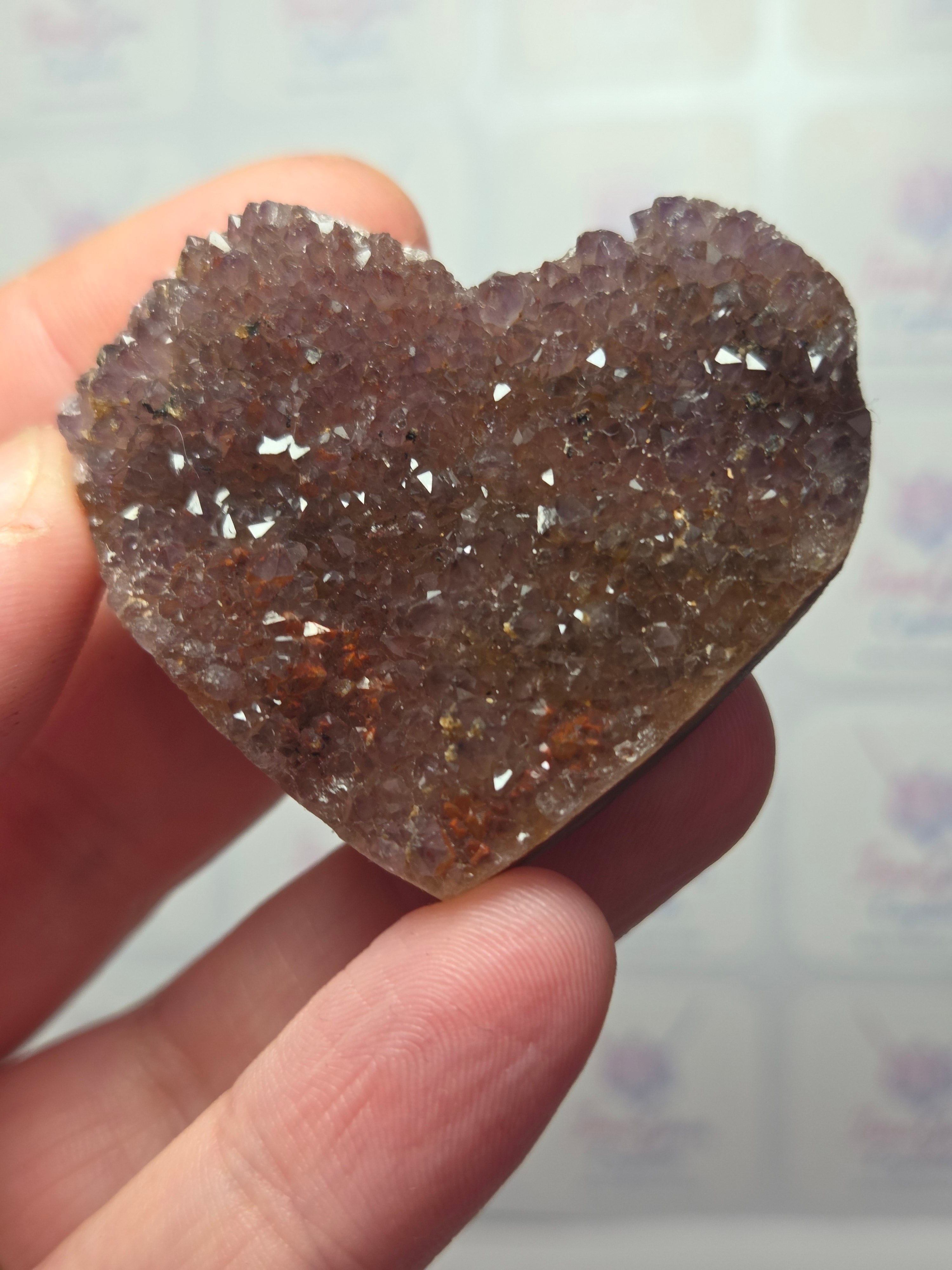 Auralite 23 crystal heart carving