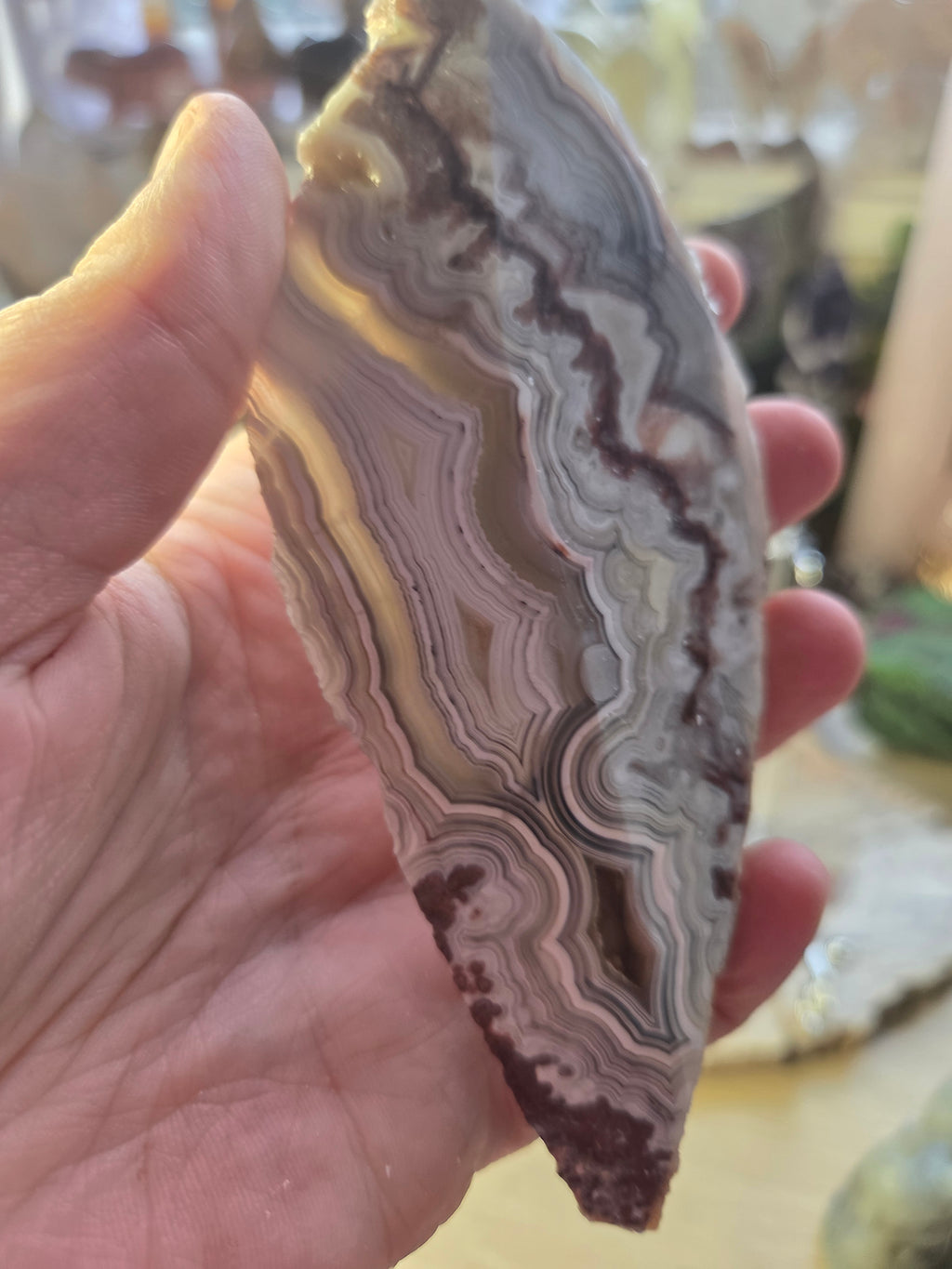 Crazy lace agate crystal slice