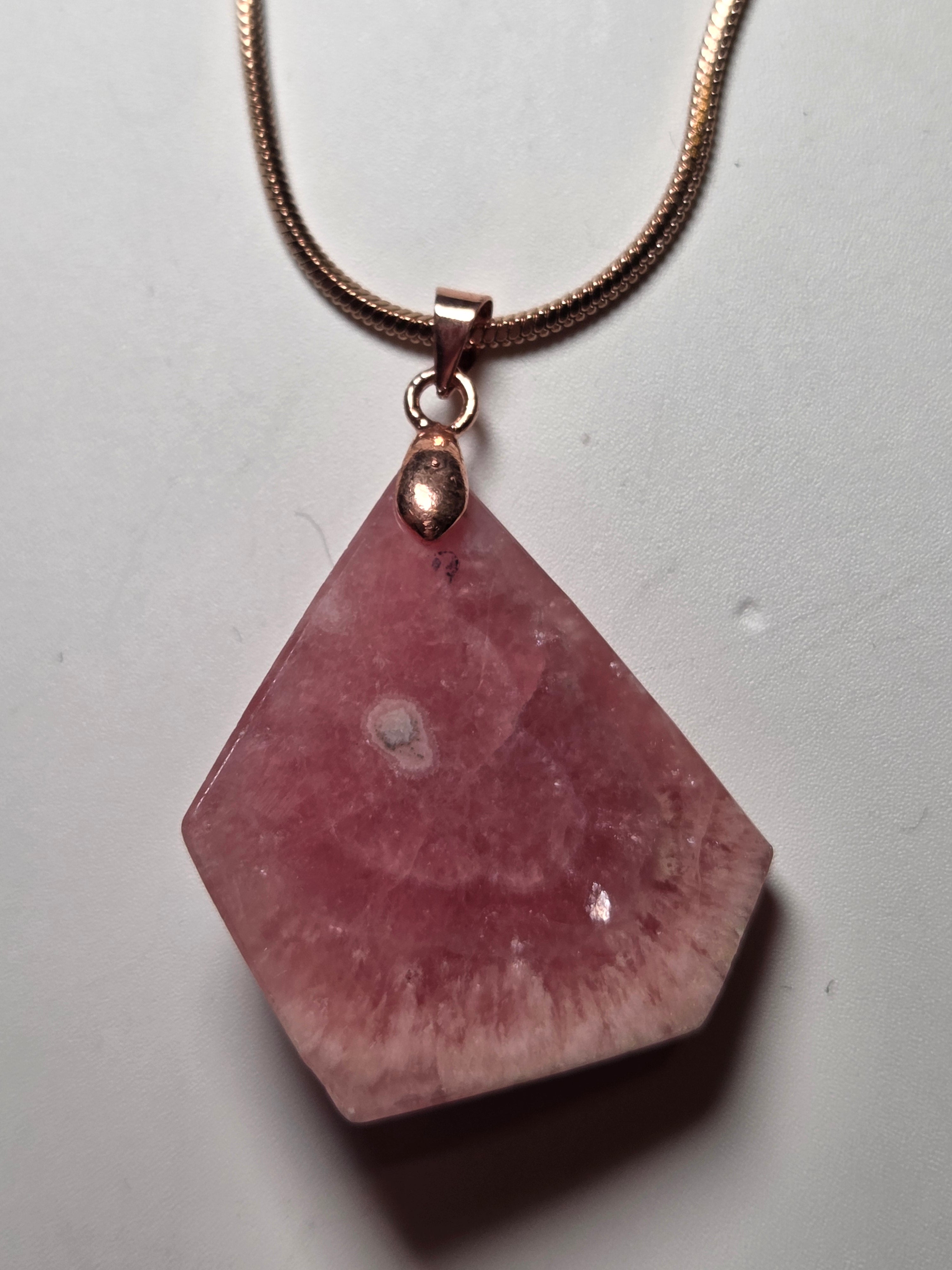 Rhodochrosite crystal handmade necklace