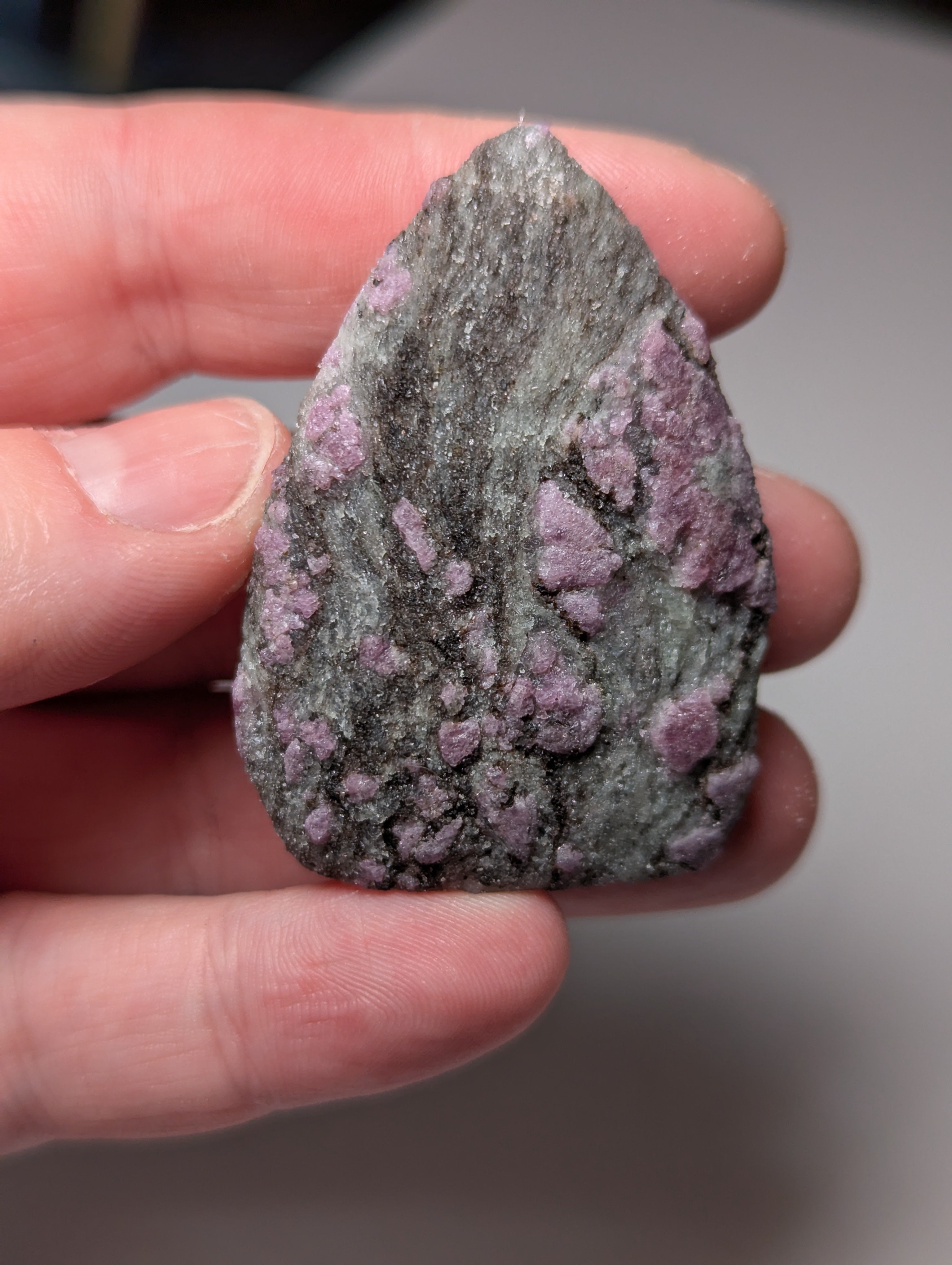 Raw pink Tourmaline crystal tear drop