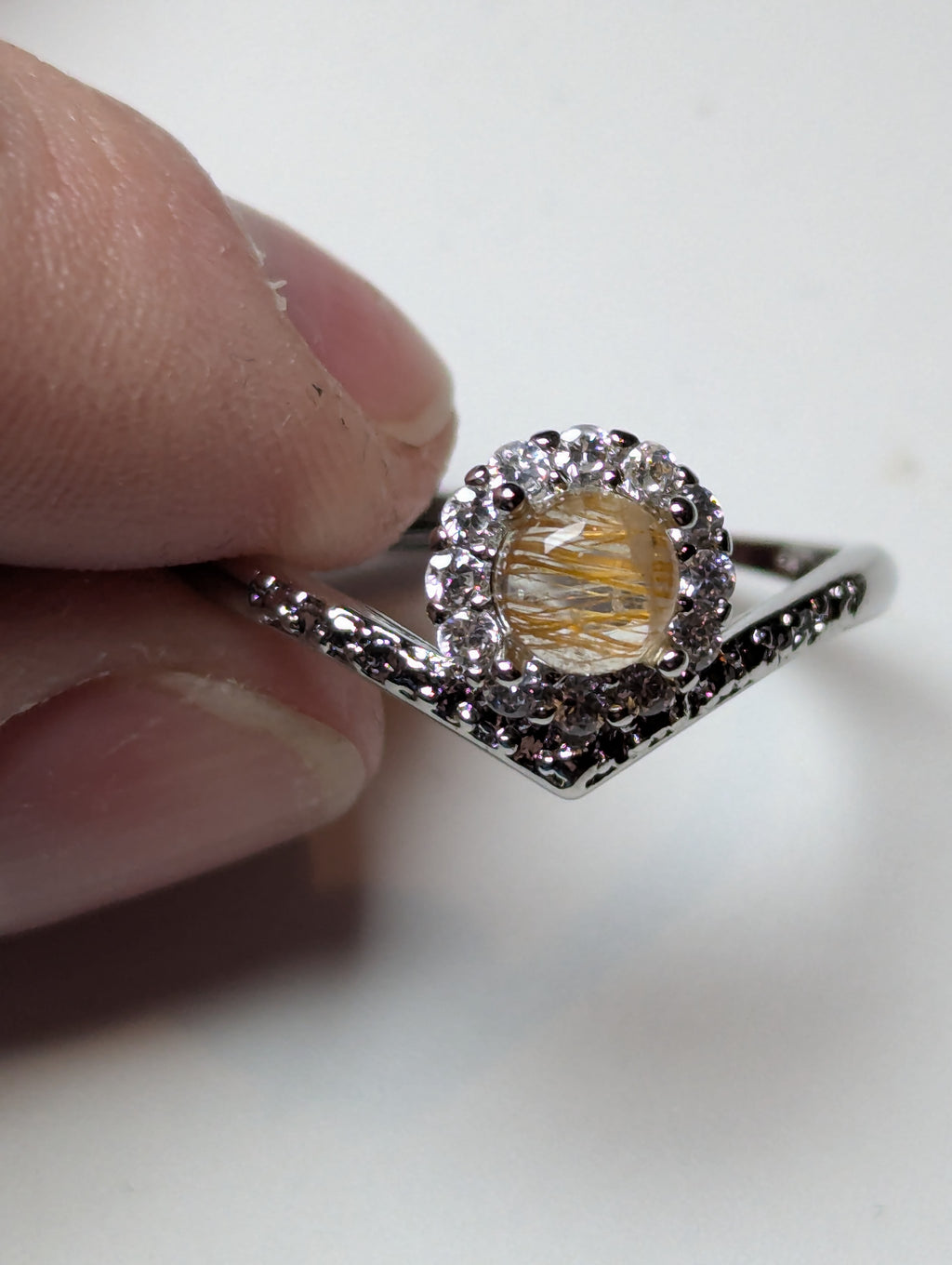 Golden Rutlile crystal Adjustable ring