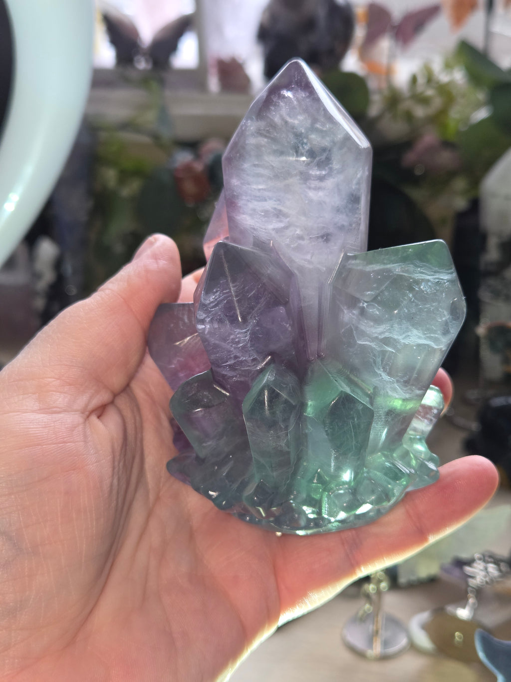 Large Flourite tower cluster -light stand sold separately