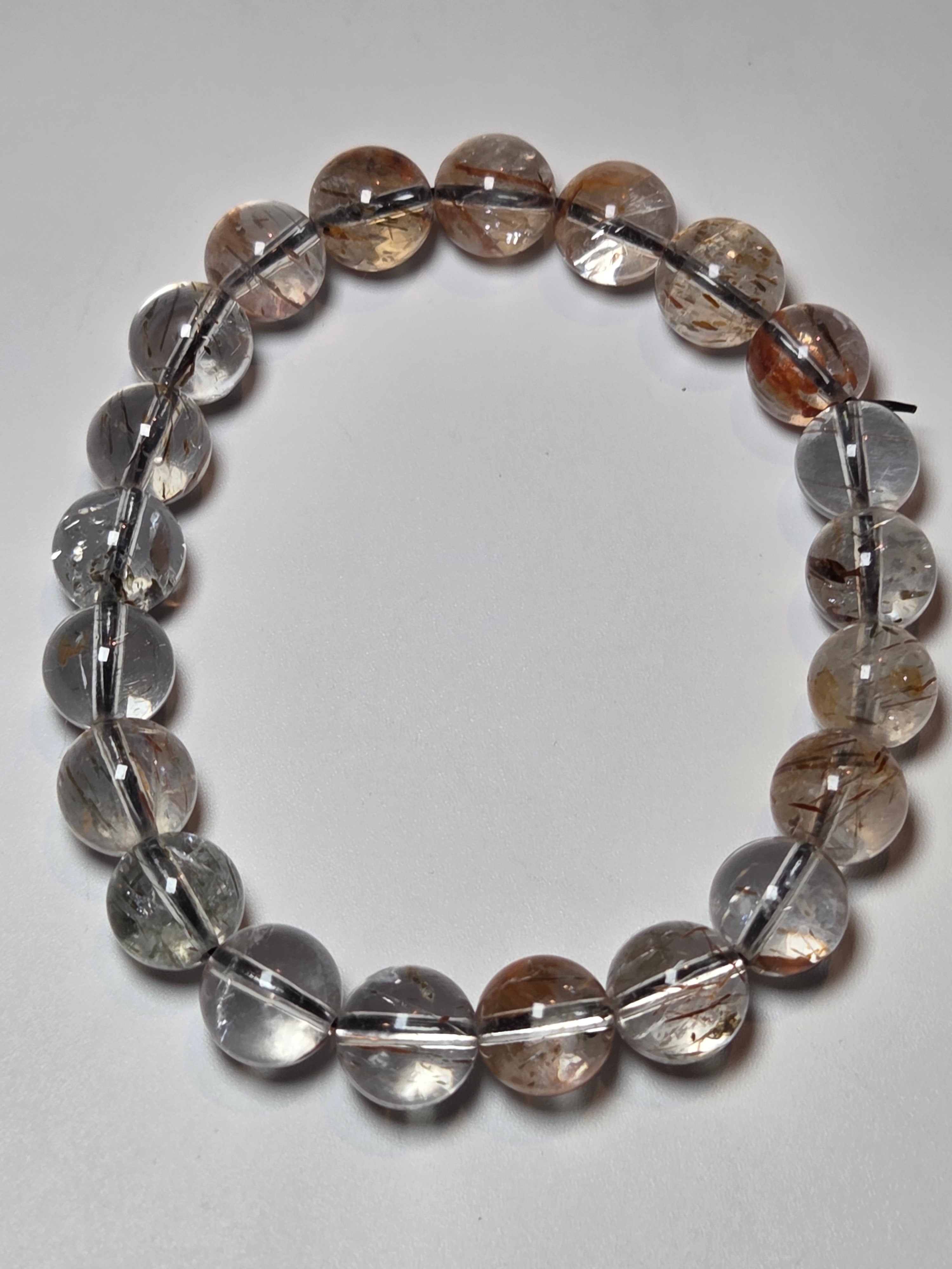 Copper rutile crystal bracelet