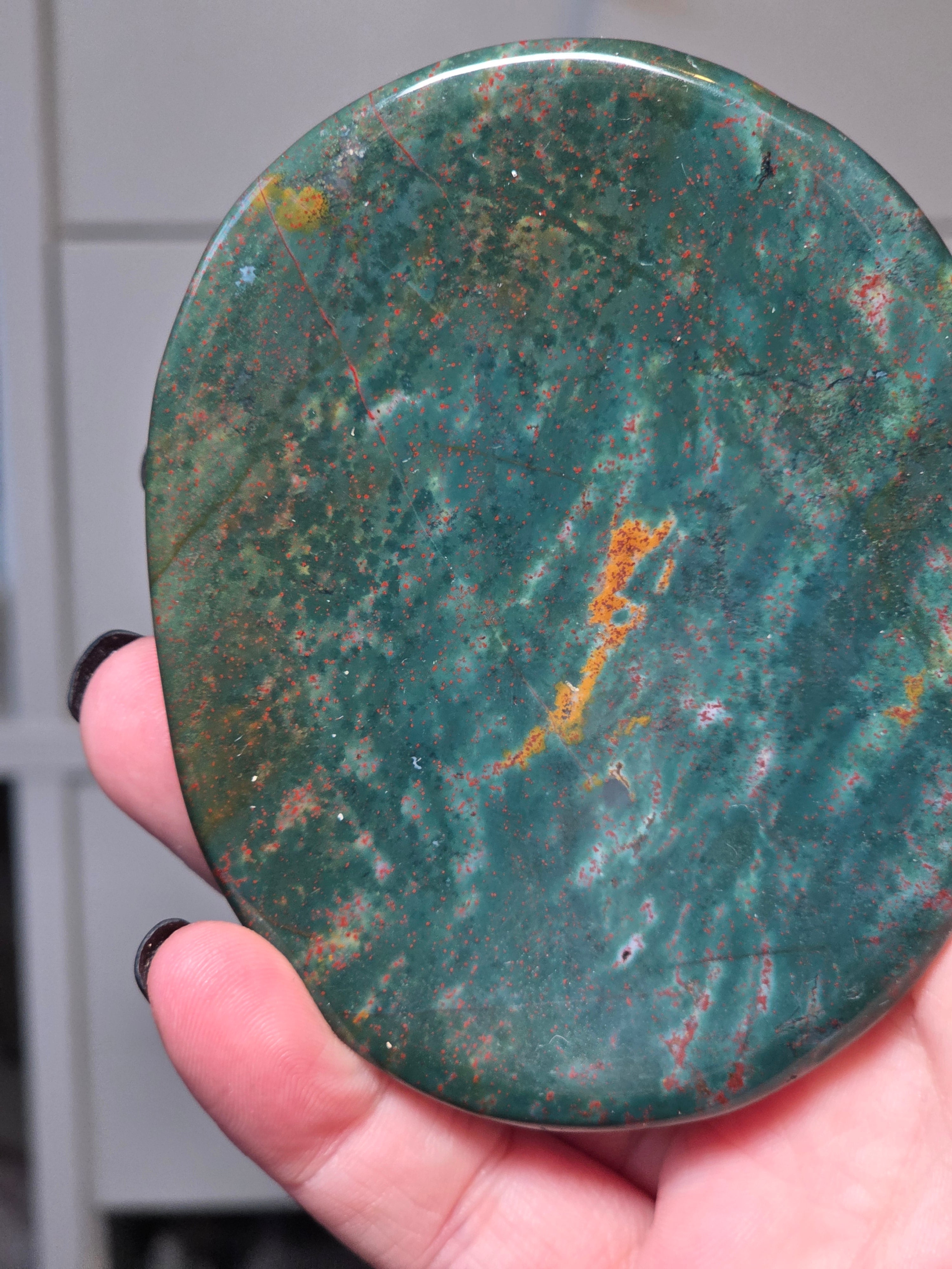 Beautiful  moss agate crystal bowl