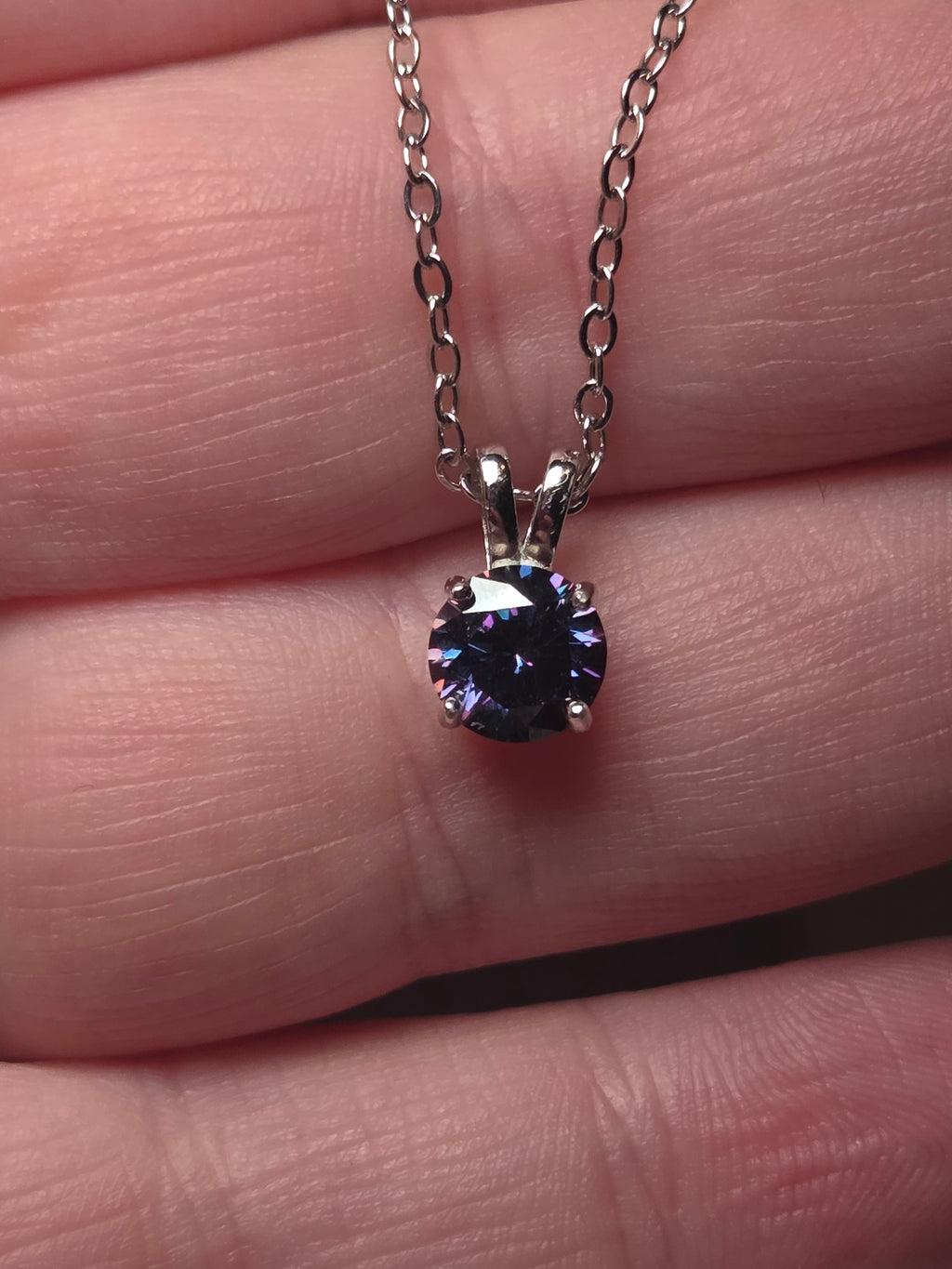 Purple Moissonite Diamond necklace