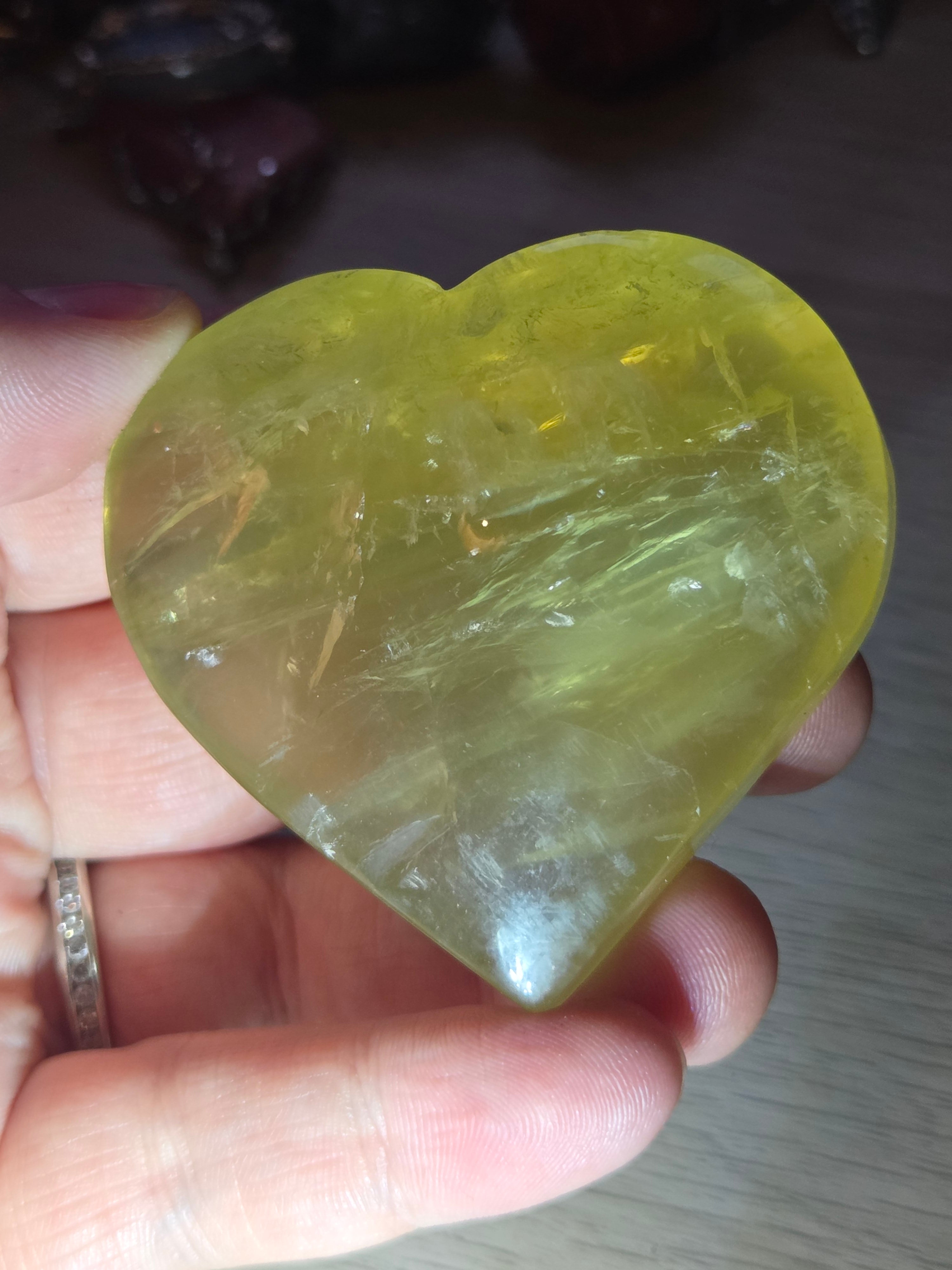 Heat treated citrine crystal Heart