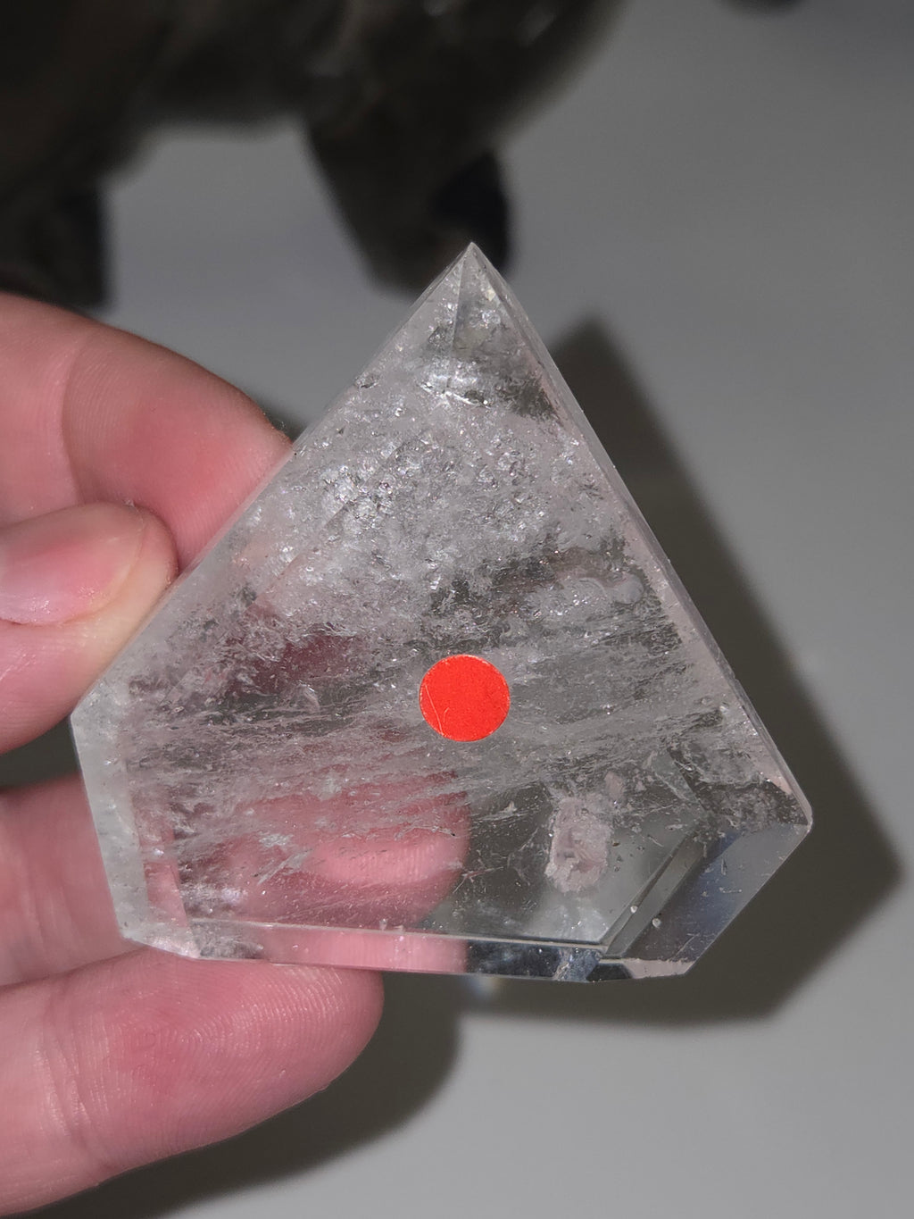 Clear quartz diamond carving tower