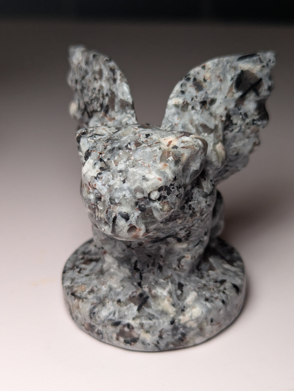 Yooperlite crystal Gargoyle carving orange UV