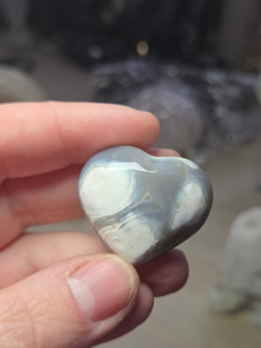 Orca Agate crystal heart