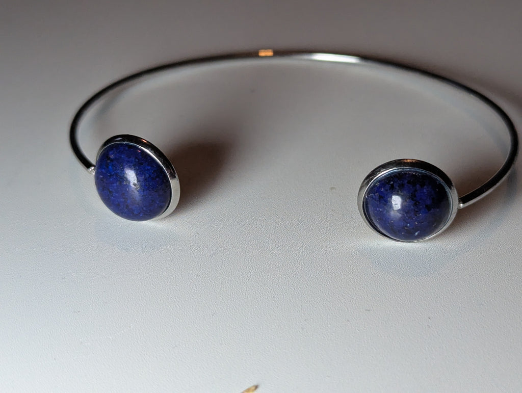 Lapis Lazuli crystal adjustable stainless steel bracelet