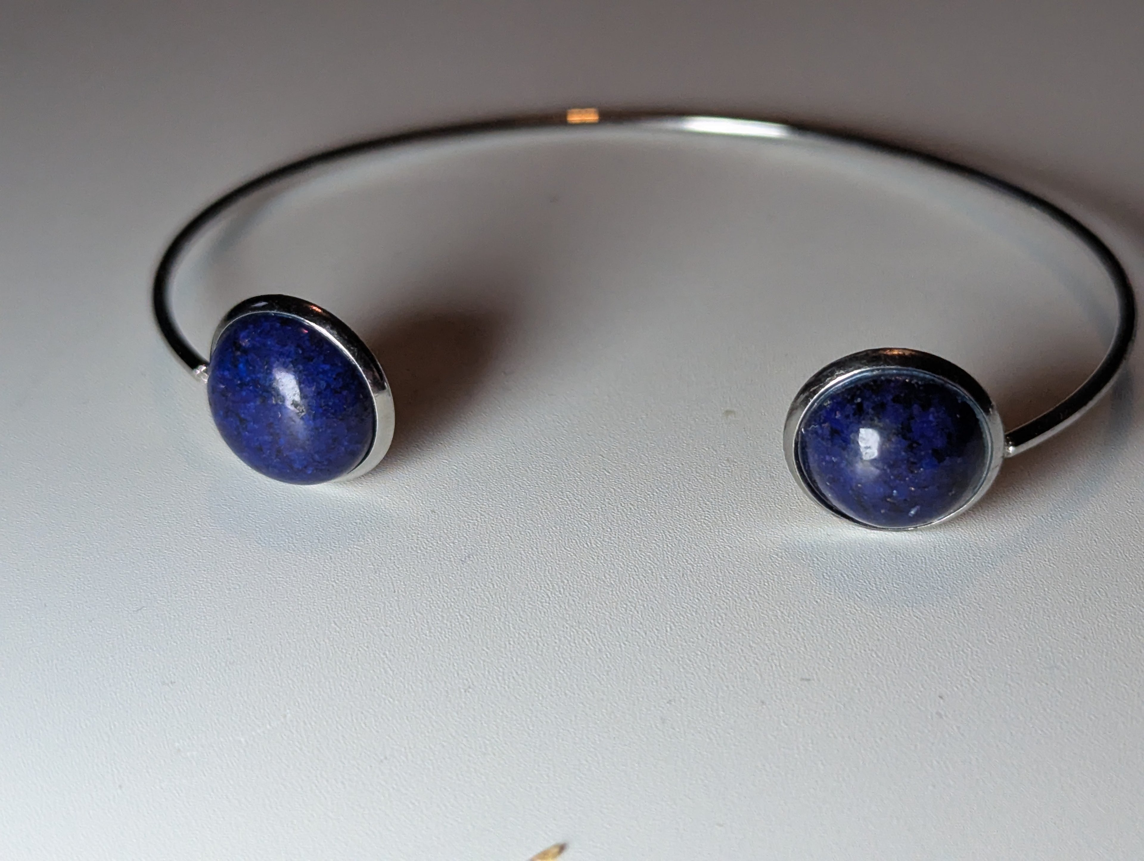 Lapis Lazuli crystal adjustable stainless steel bracelet