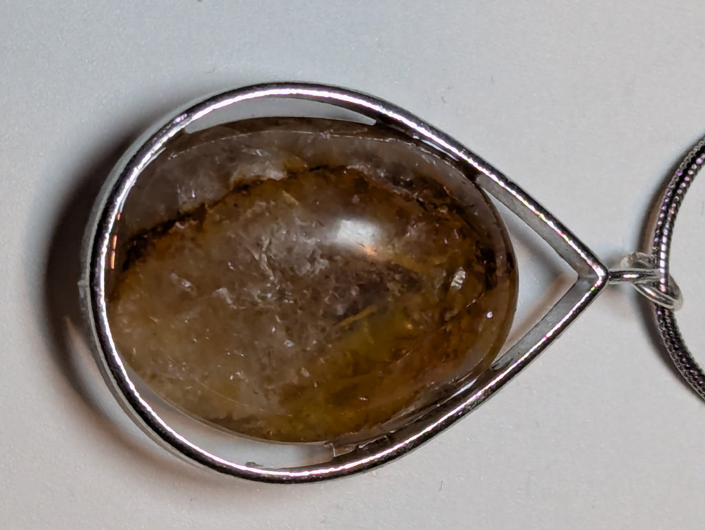 Fire quartz crystal handmade necklace