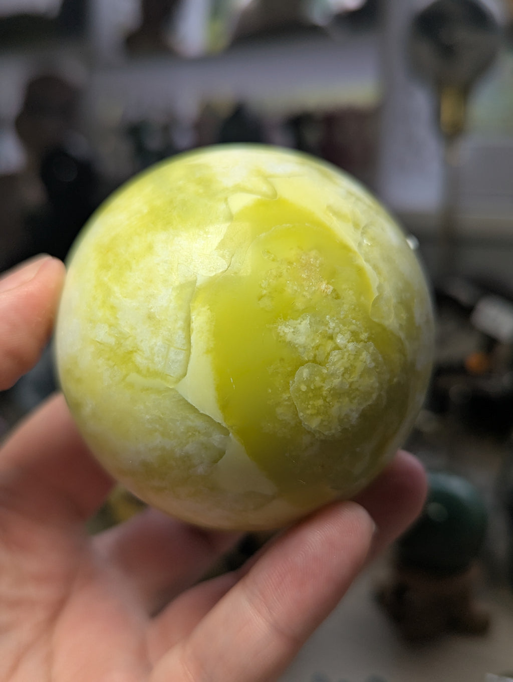 Lemon jade crystal sphere 6.6cm