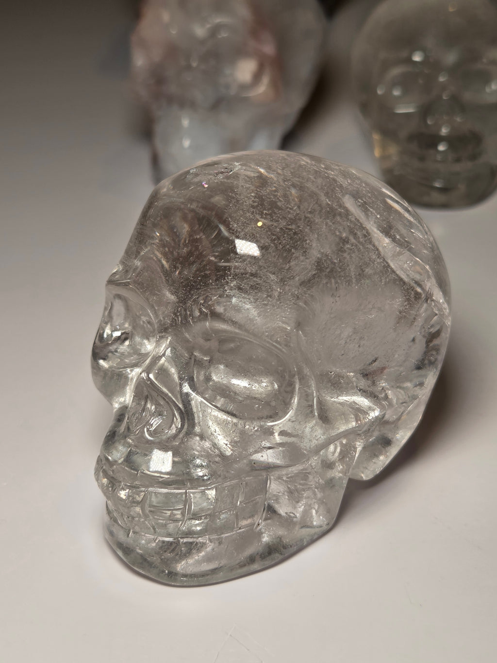 Stunning Clear Quartz crystal Skull carving