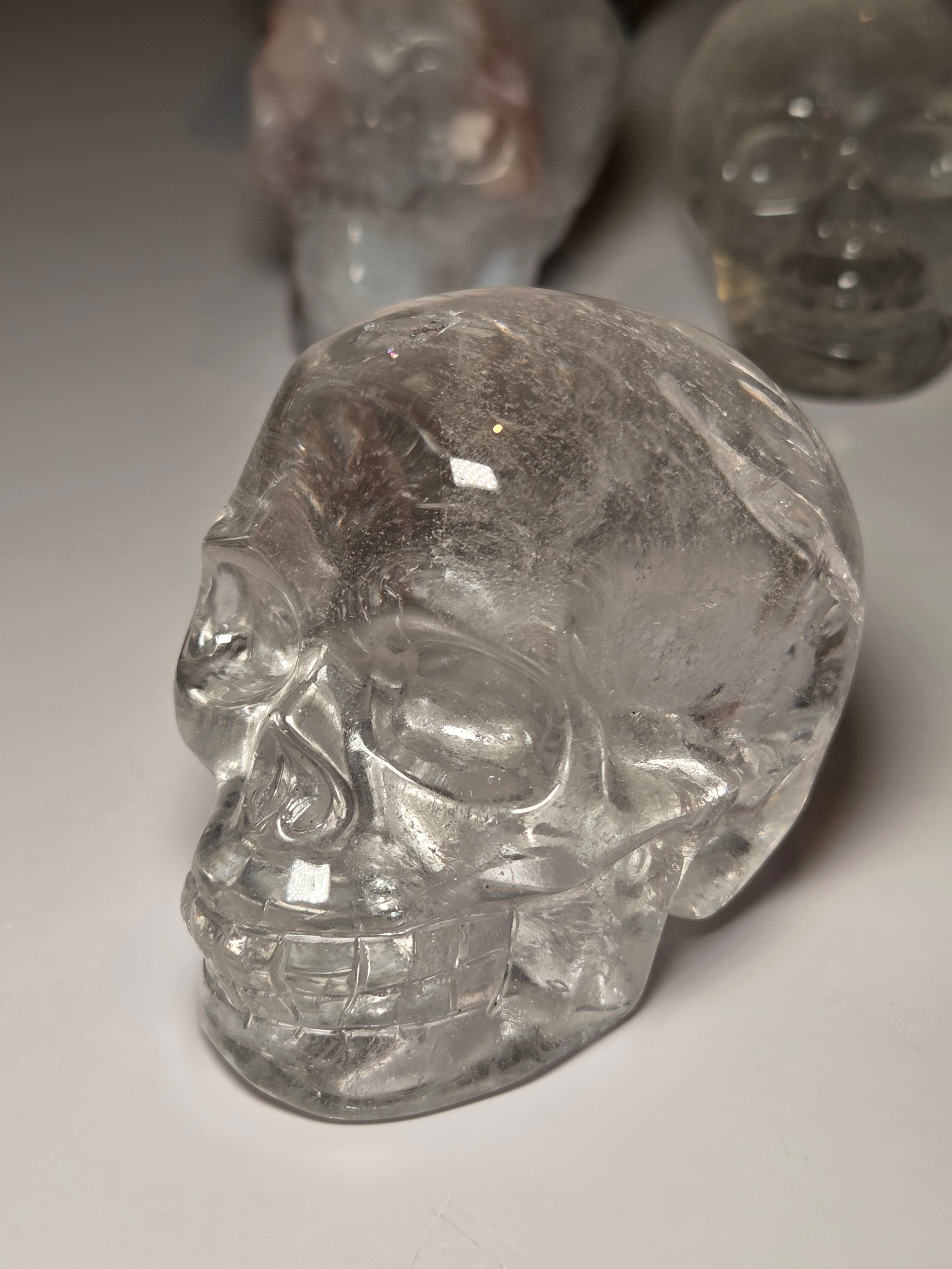 Stunning Clear Quartz crystal Skull carving