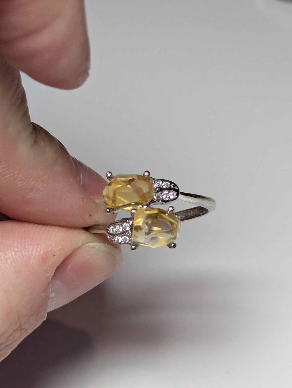 Citrein crystal adjustable S295 Ring