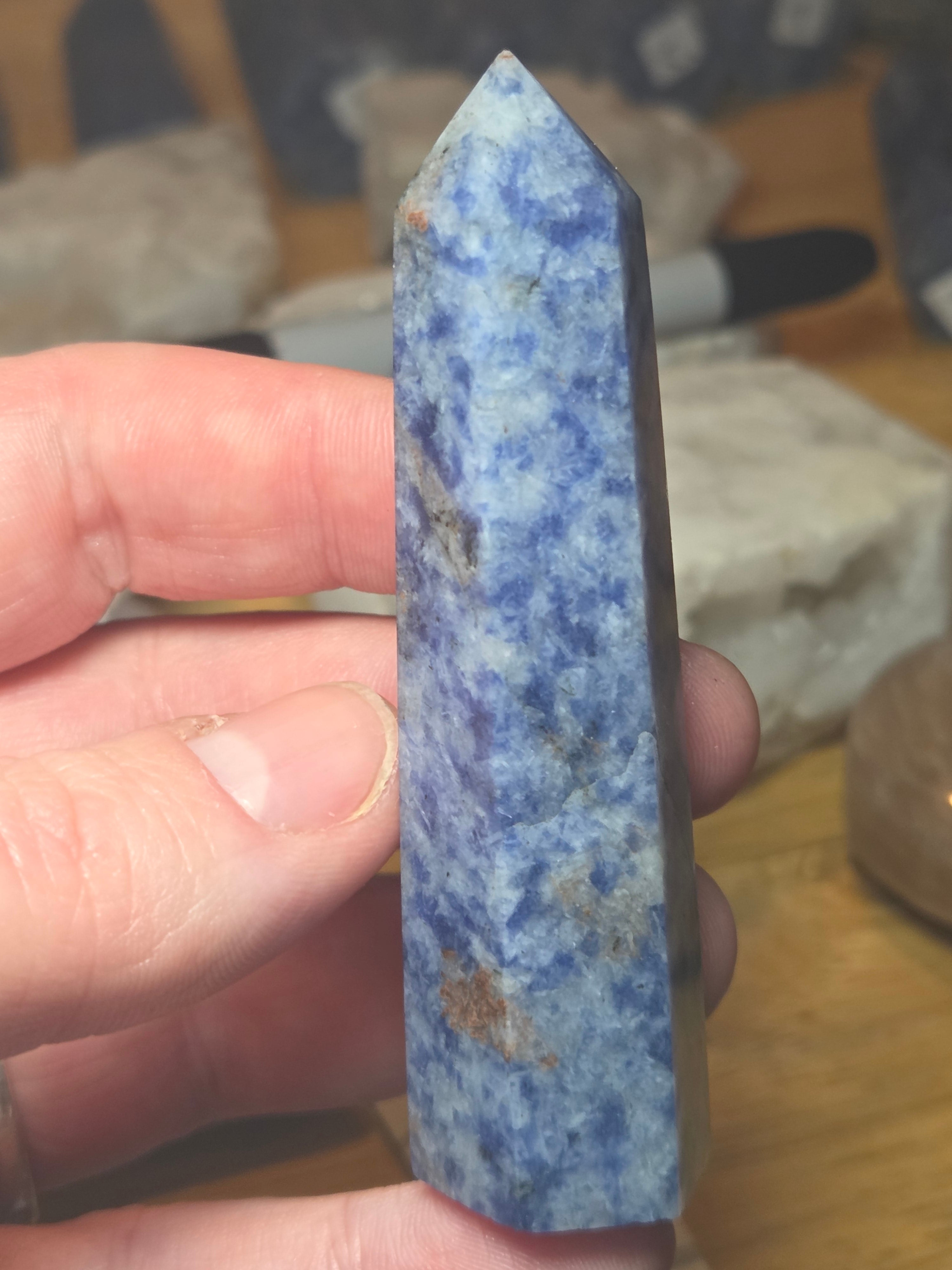 Blue spot crystal sodalite tower