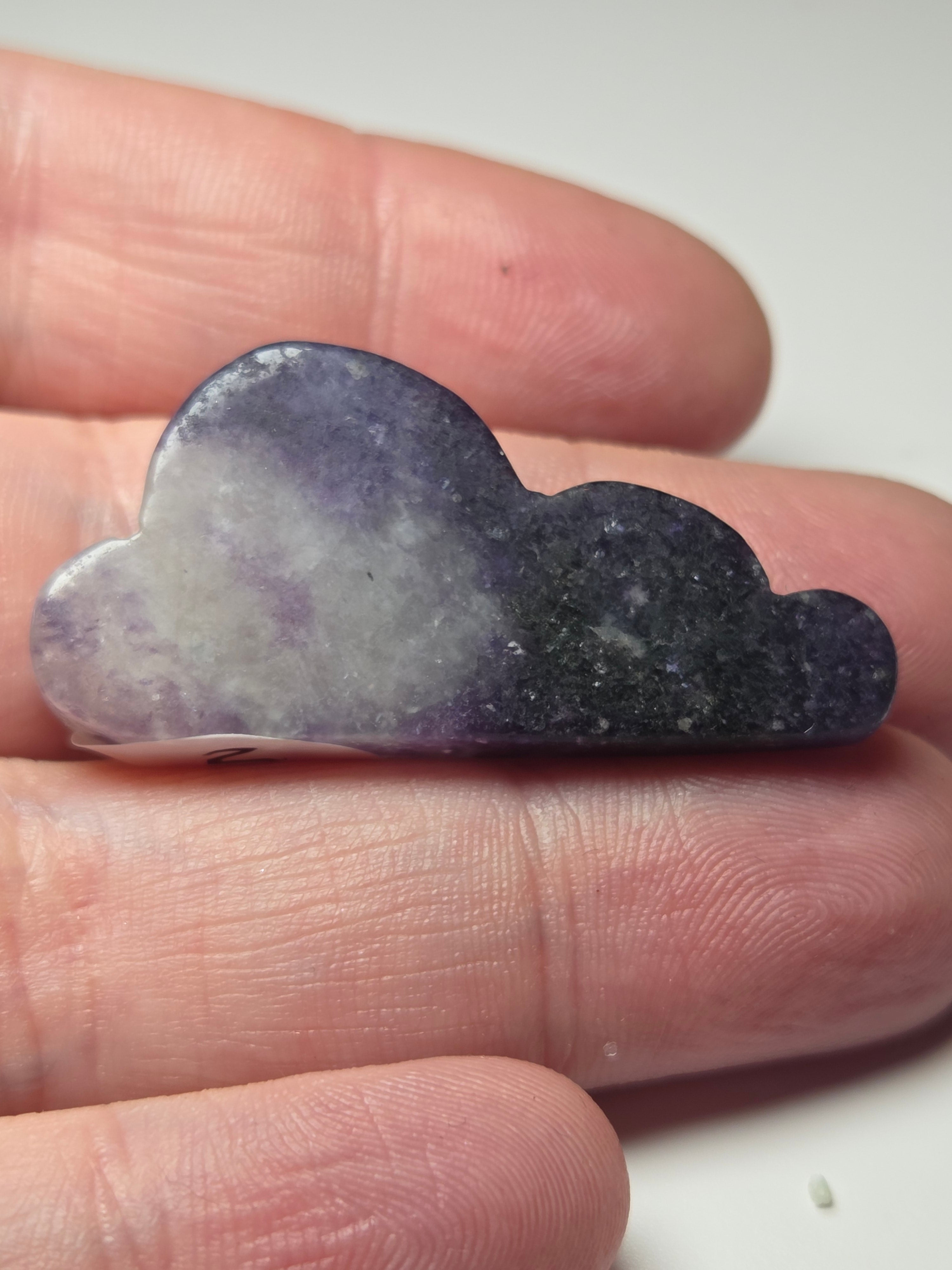 Lepidolite crystal cloud carving