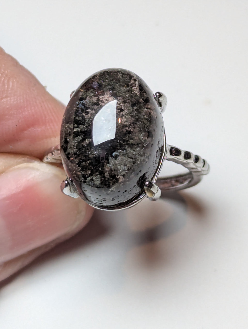 Garden quartz crystal Adjustable ring